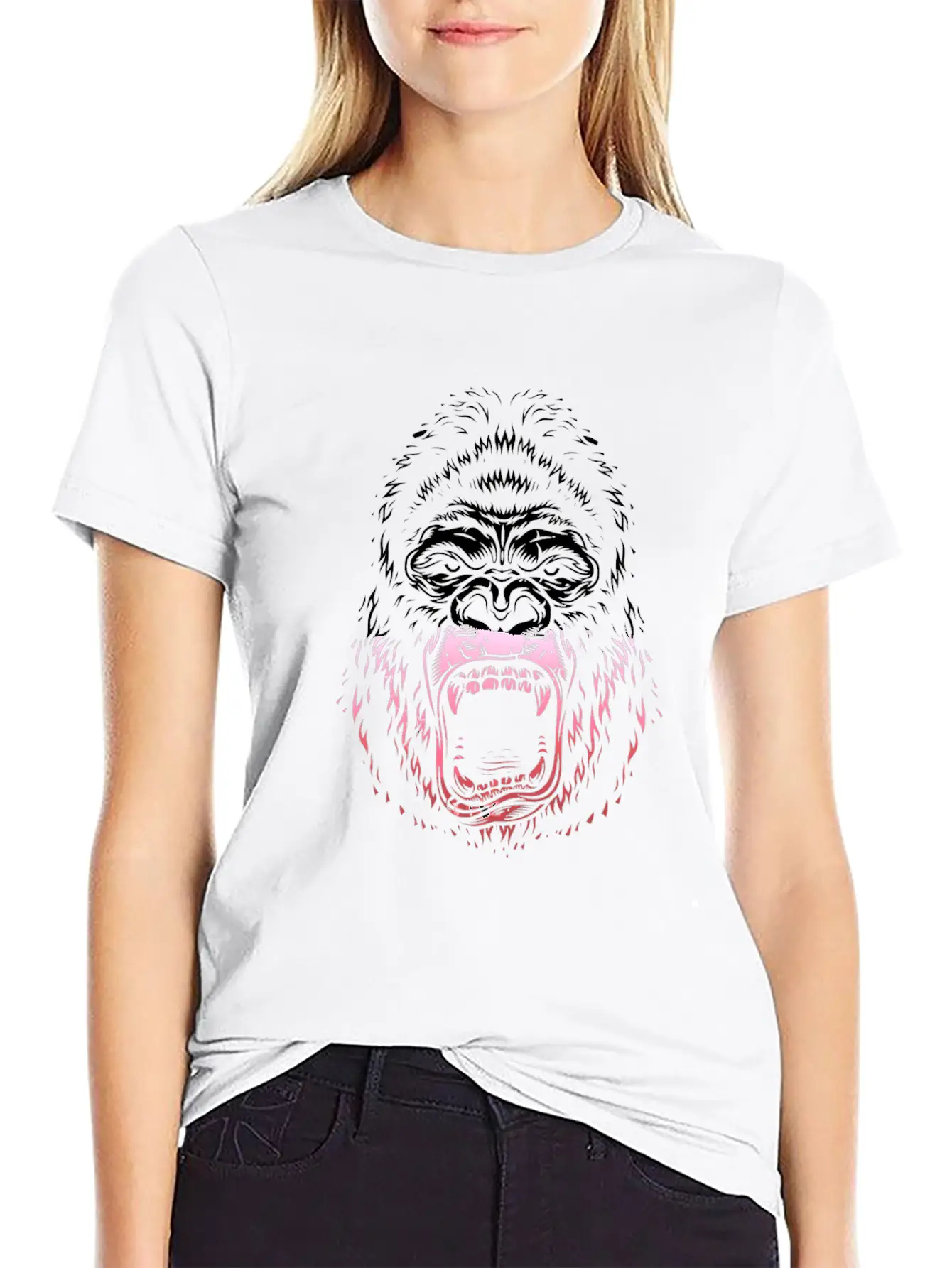 Angry GORILLA "king" Design 7 Unisex Short Sleeve Soft Cotton T-Shirt – Casual Everyday Wear
