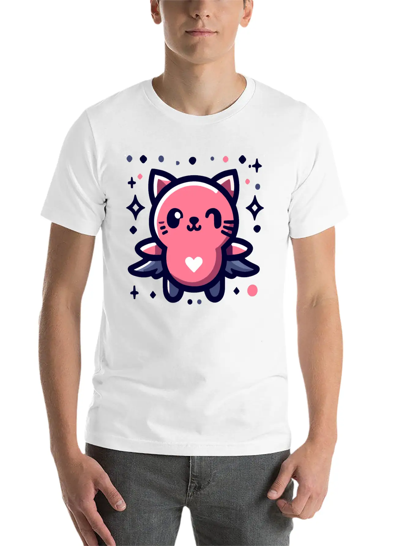 Animal Cupid Cutie Unisex Short Sleeve Soft Cotton T-Shirt – Casual Everyday Wear