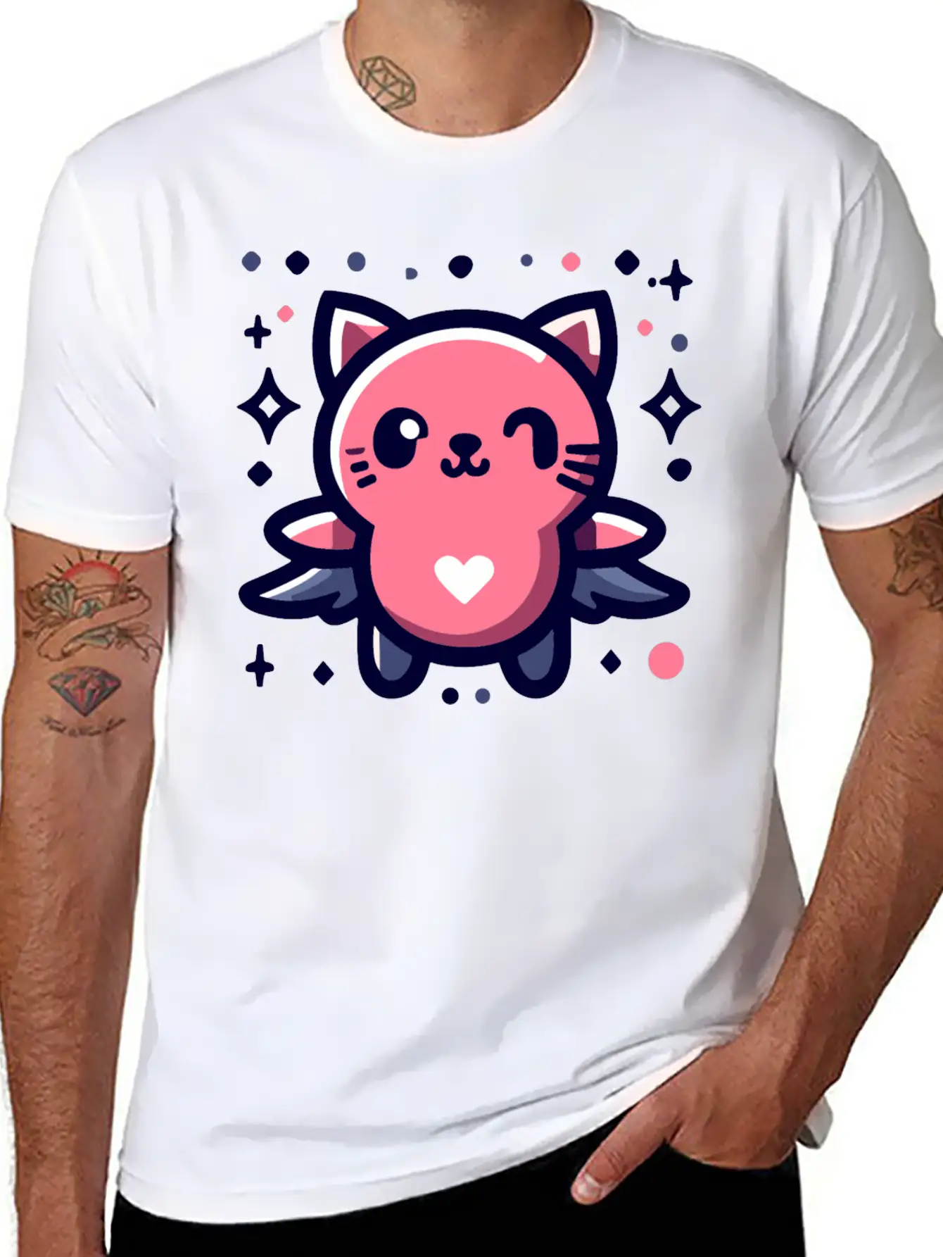 Animal Cupid Cutie Unisex Short Sleeve Soft Cotton T-Shirt – Casual Everyday Wear