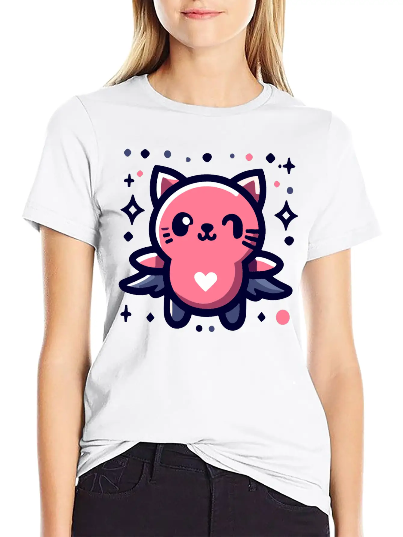 Animal Cupid Cutie Unisex Short Sleeve Soft Cotton T-Shirt – Casual Everyday Wear