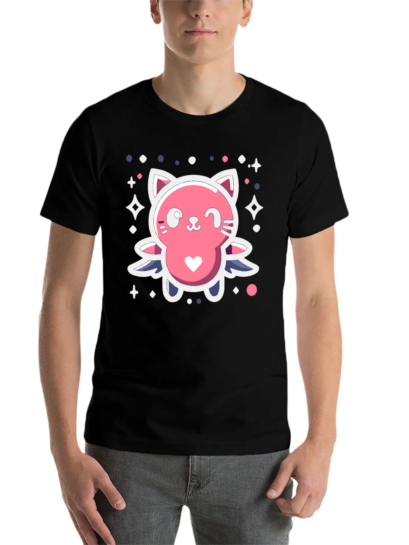 Animal Cupid Cutie Unisex Short Sleeve Soft Cotton T-Shirt – Casual Everyday Wear