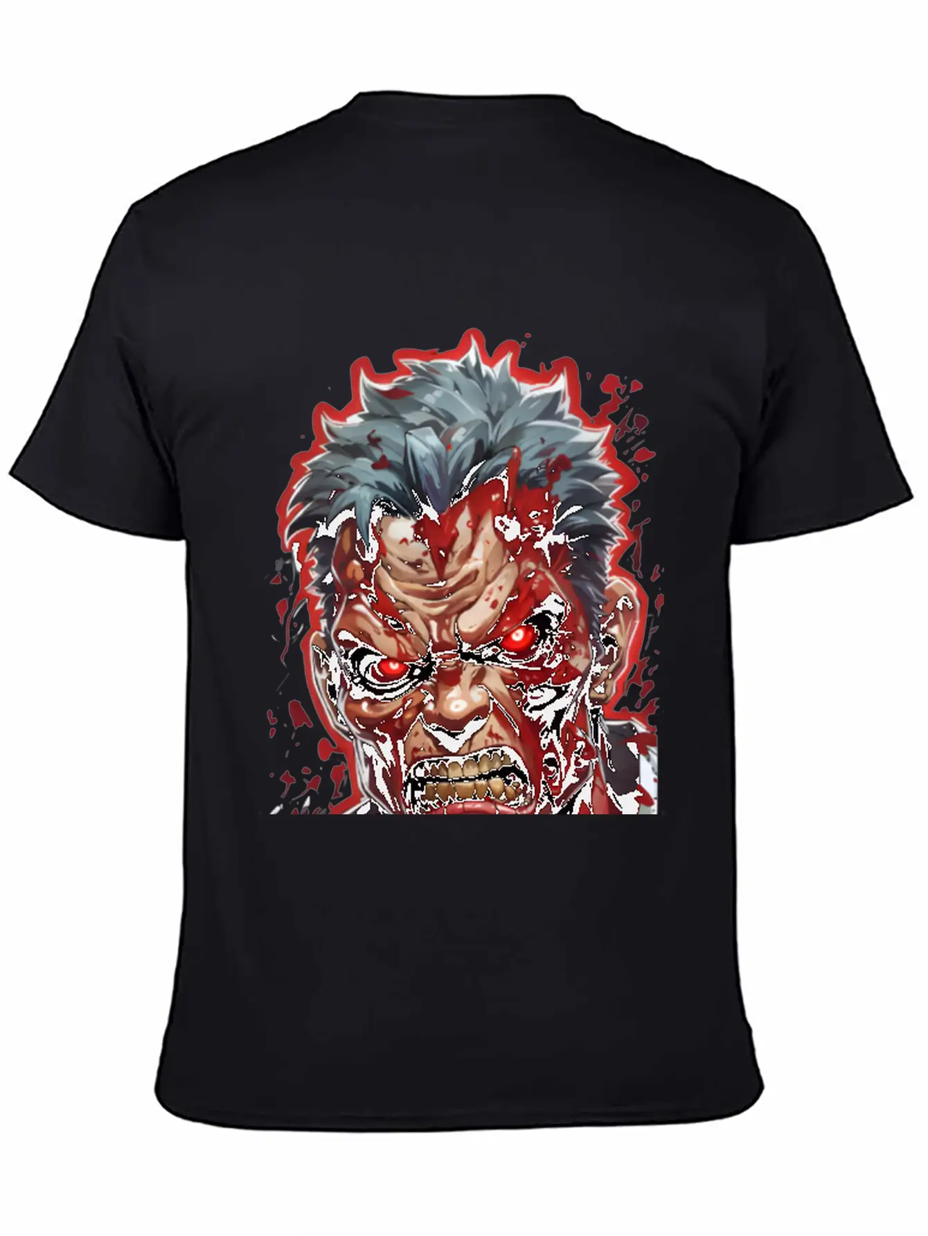 Anime Red Angry Zombie Stylish Everyday T-Shirt – Unisex Basic Cotton Tee