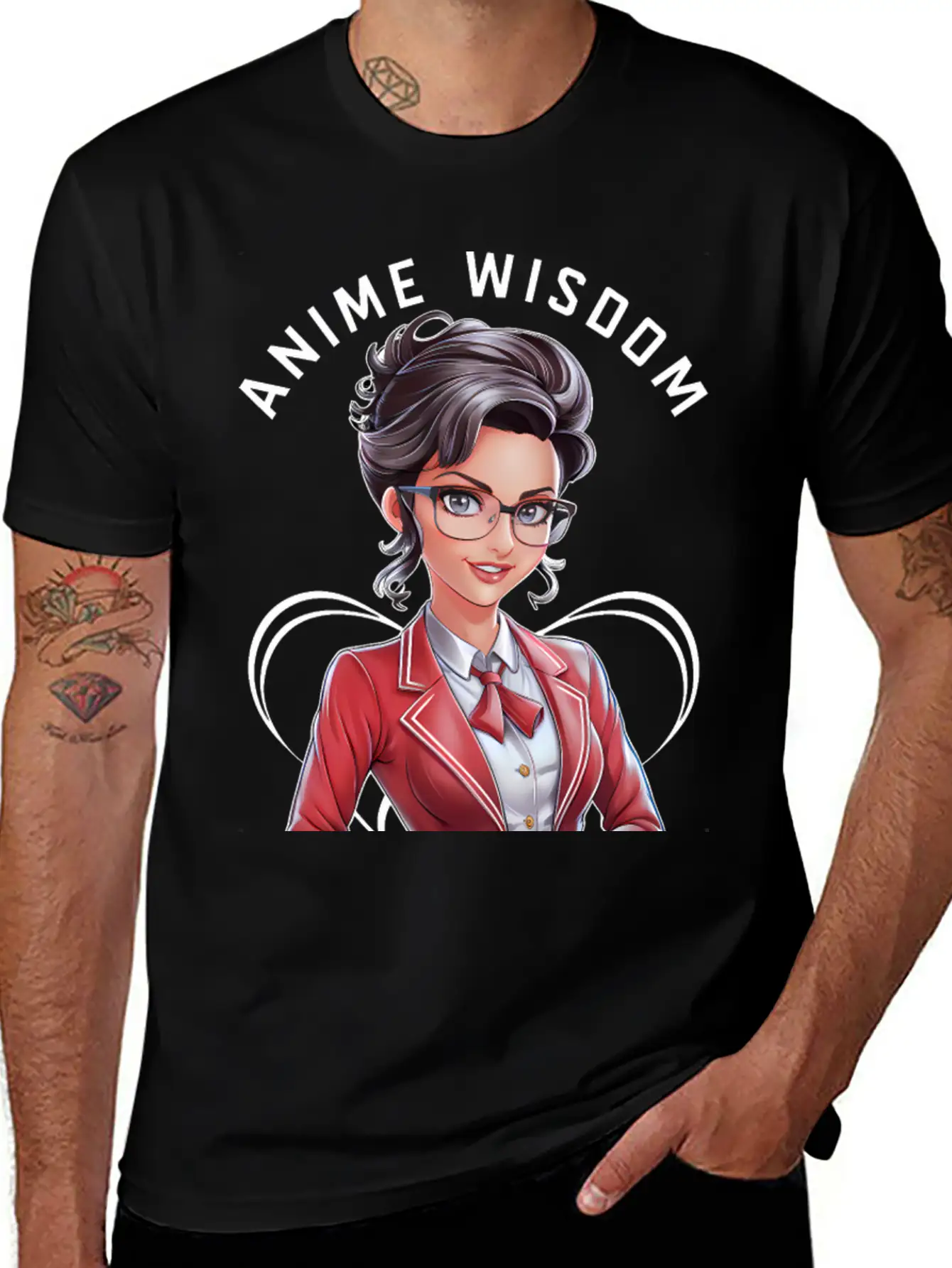 Anime Wisdom Unisex Short Sleeve Soft Cotton T-Shirt – Casual Everyday Wear