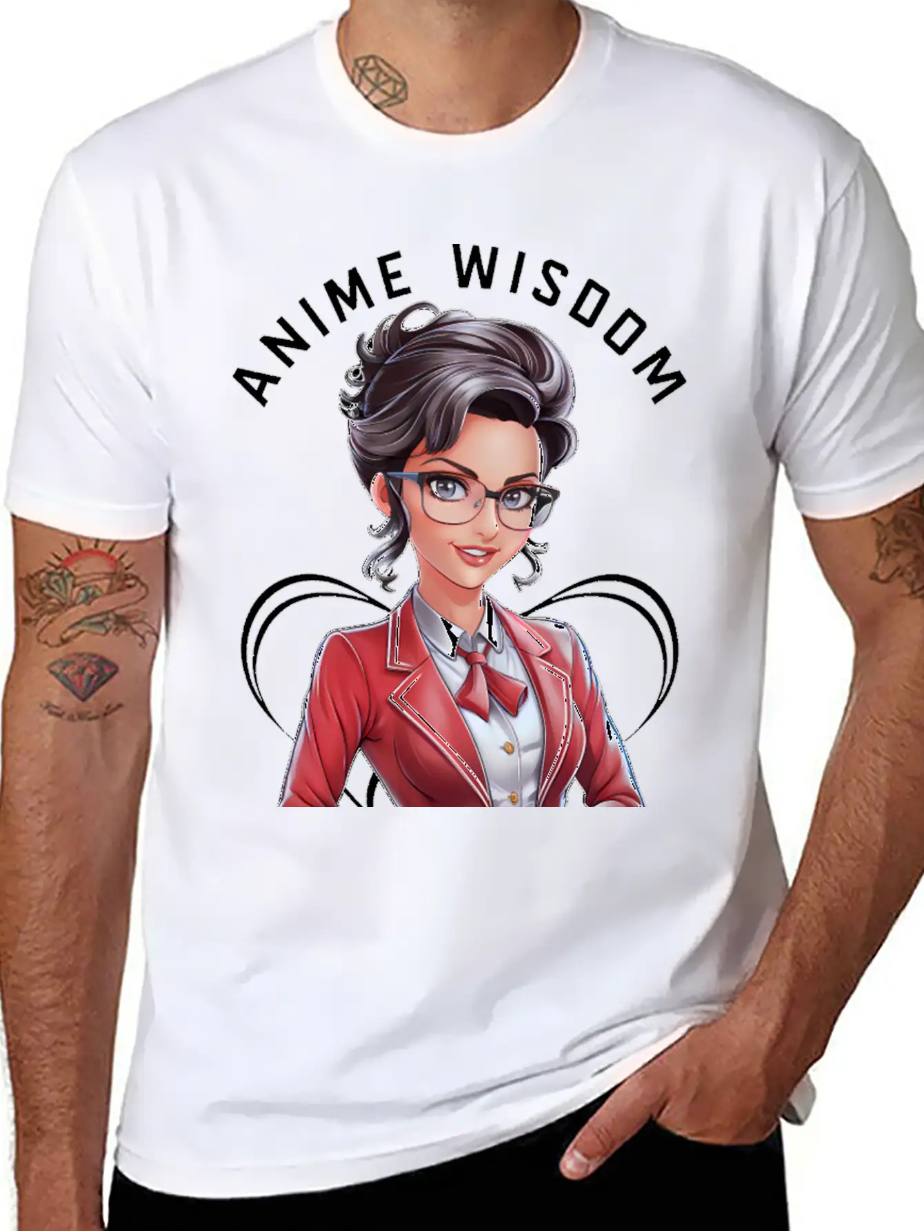 Anime Wisdom Unisex Short Sleeve Soft Cotton T-Shirt – Casual Everyday Wear