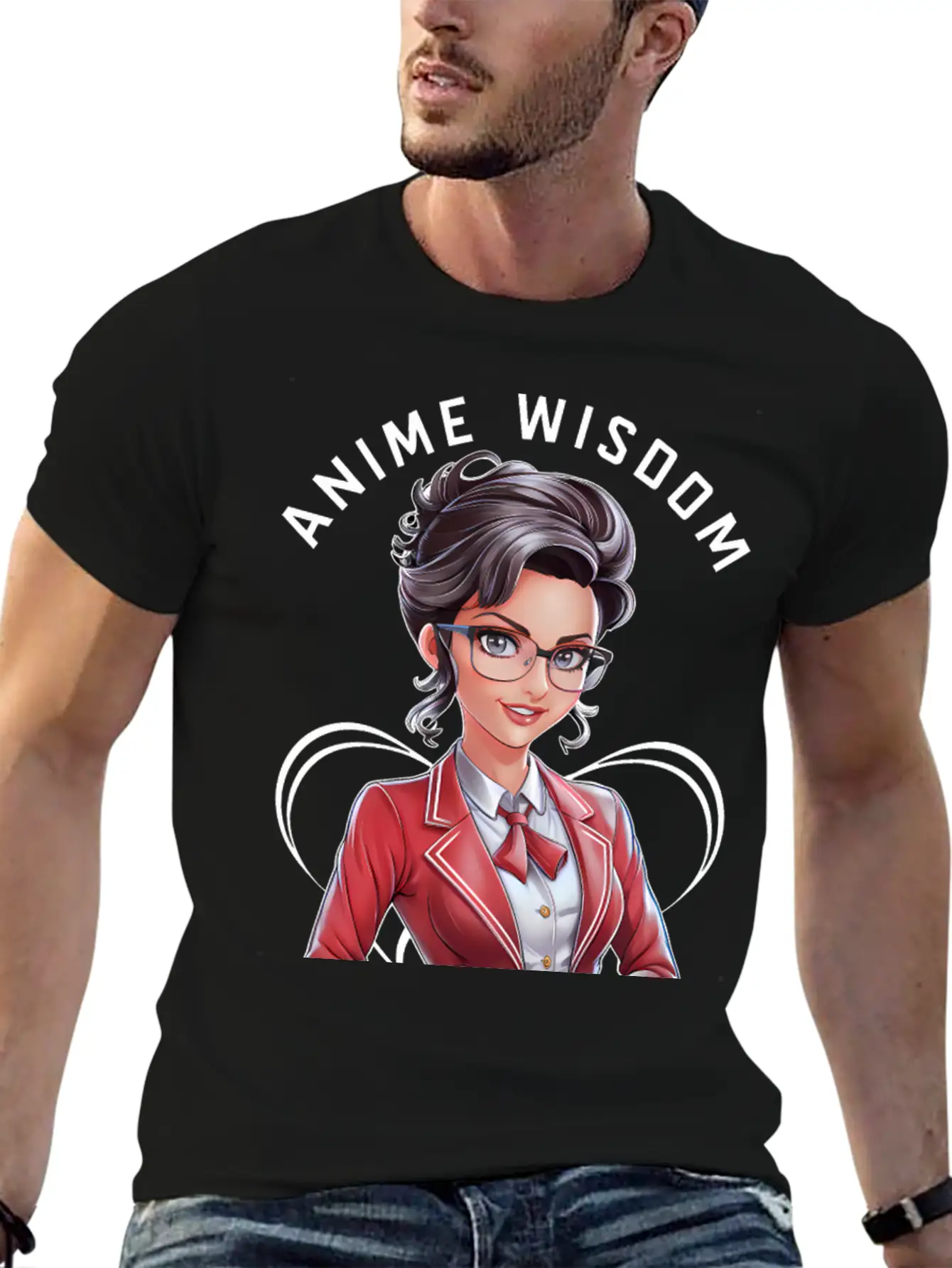 Anime Wisdom Unisex Short Sleeve Soft Cotton T-Shirt – Casual Everyday Wear