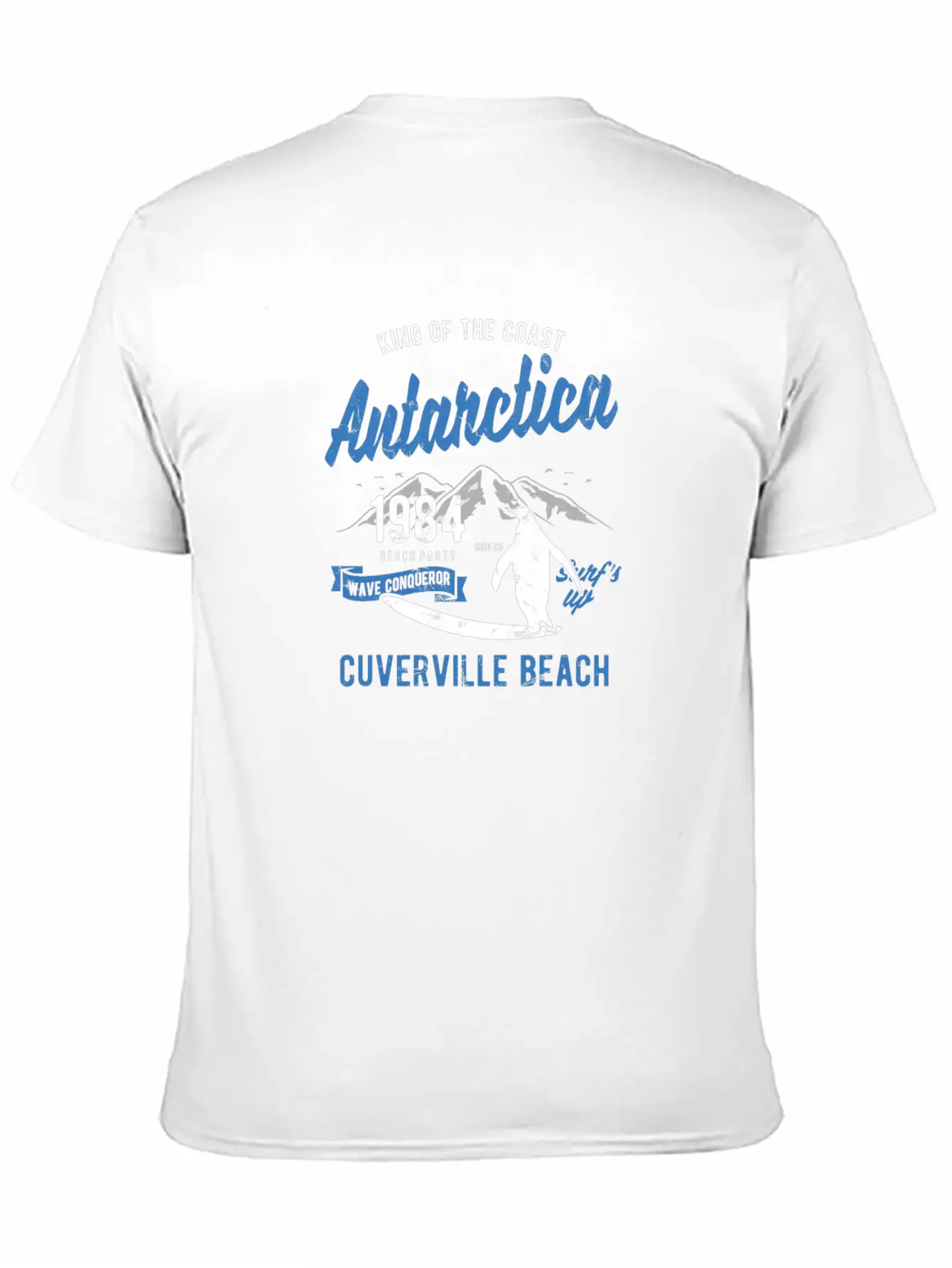Antarctica Surfing Penguin Cuverville Beach Essential Unisex Summer Tee – Soft Cotton Casual Fit