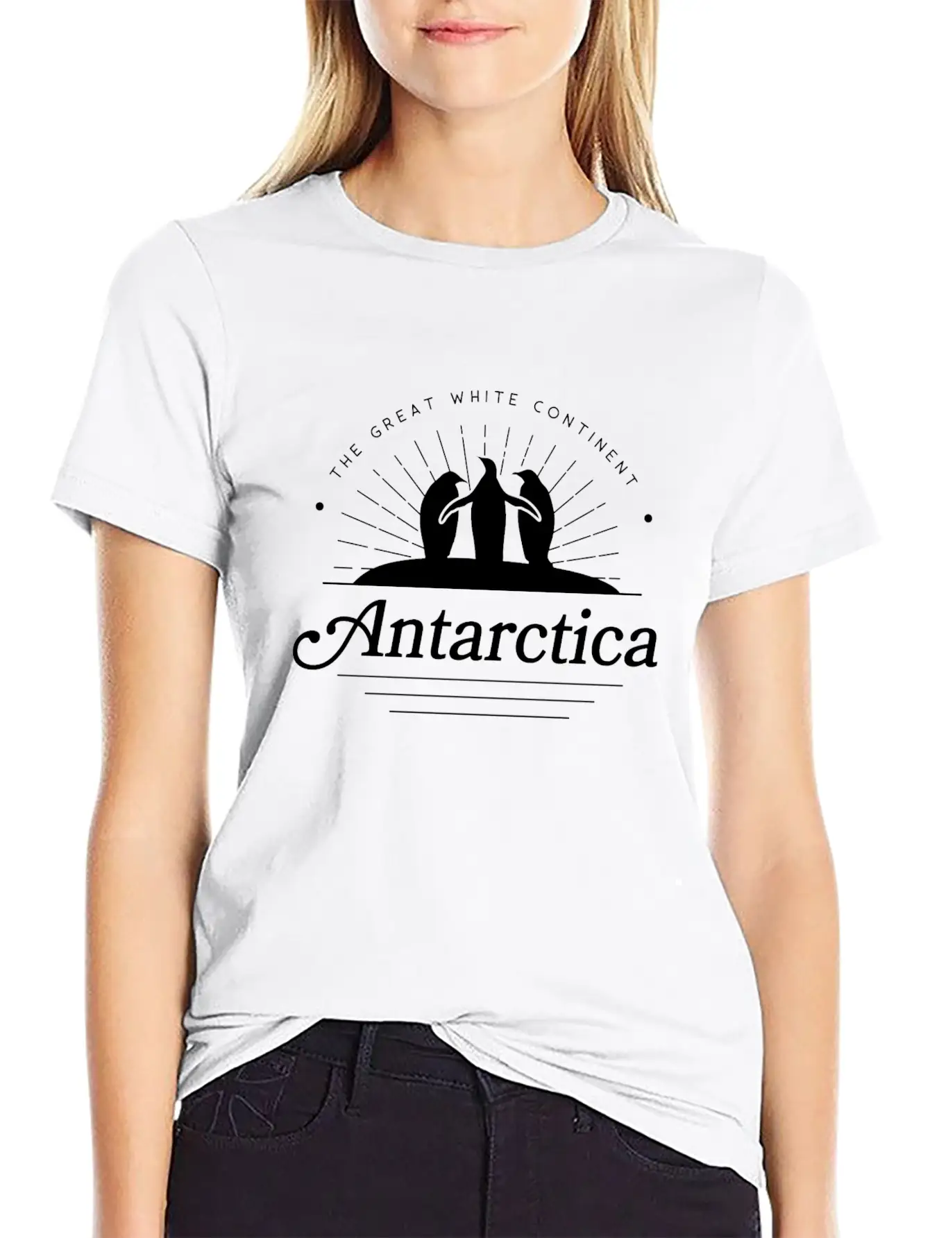 Antartica Penguins Great White Continent Unisex Short Sleeve Soft Cotton T-Shirt – Casual Everyday Wear