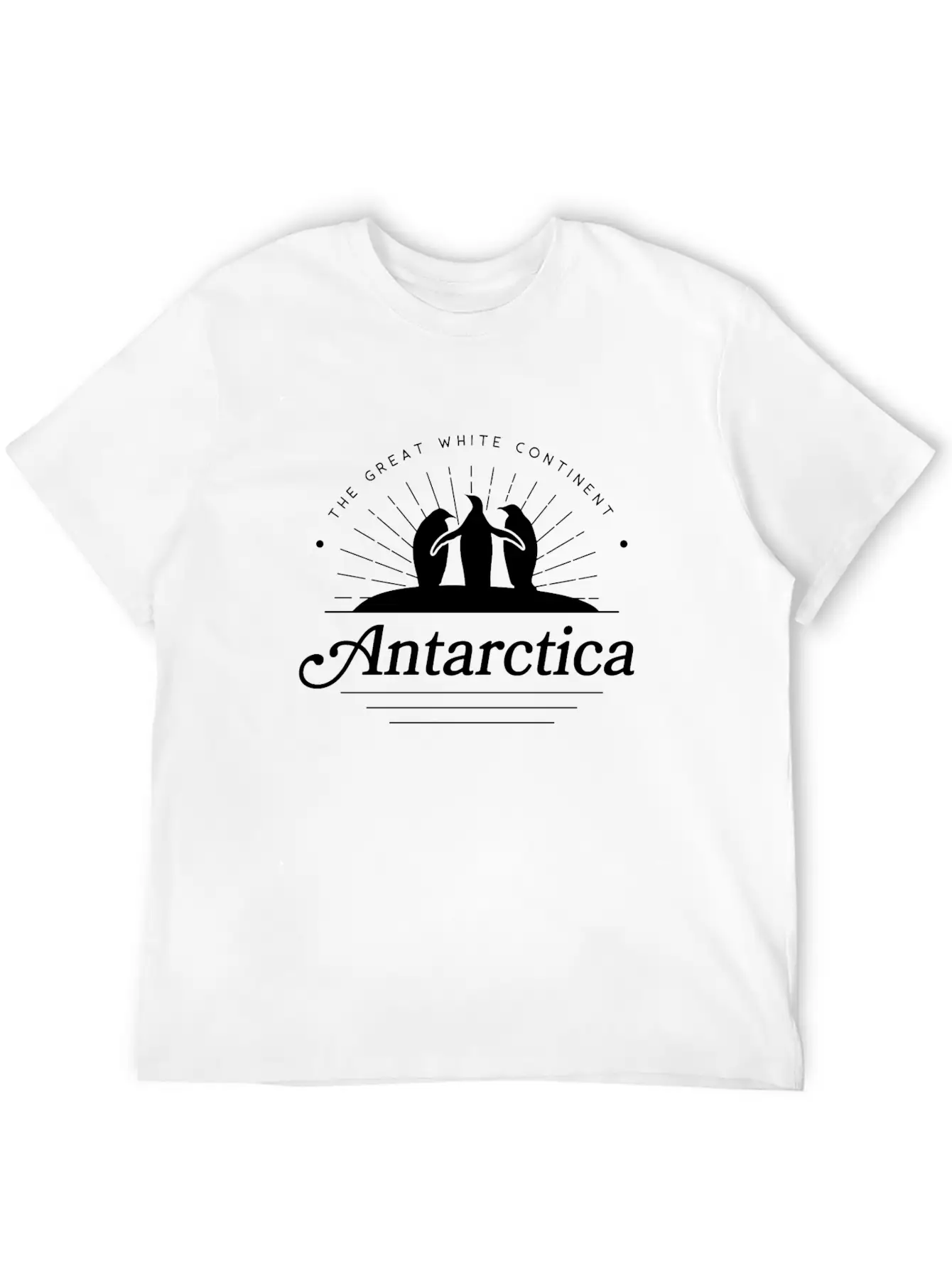 Antartica Penguins Great White Continent Unisex Short Sleeve Soft Cotton T-Shirt – Casual Everyday Wear