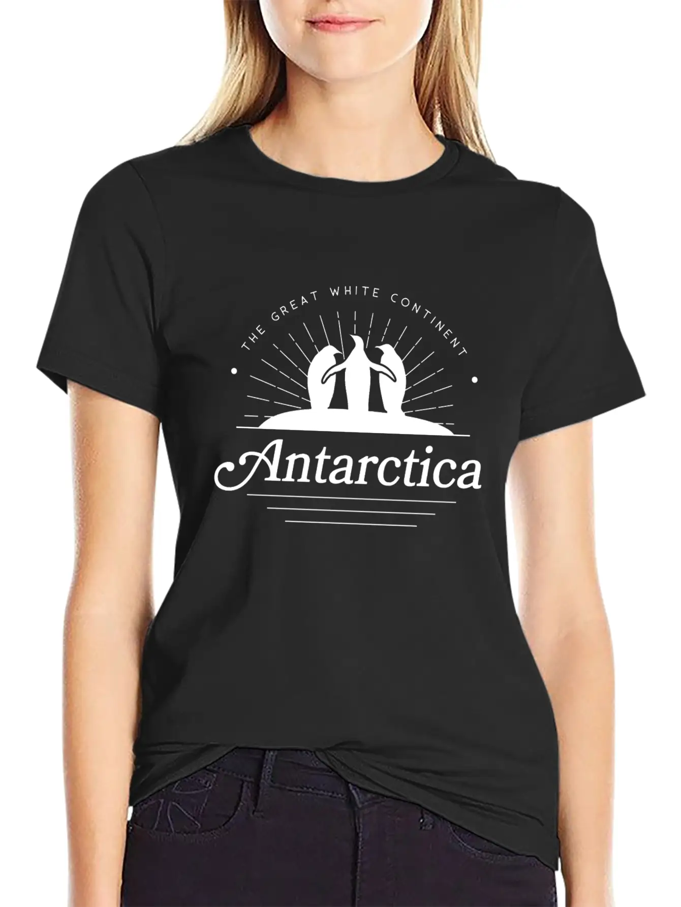 Antartica Penguins Great White Continent Unisex Short Sleeve Soft Cotton T-Shirt – Casual Everyday Wear