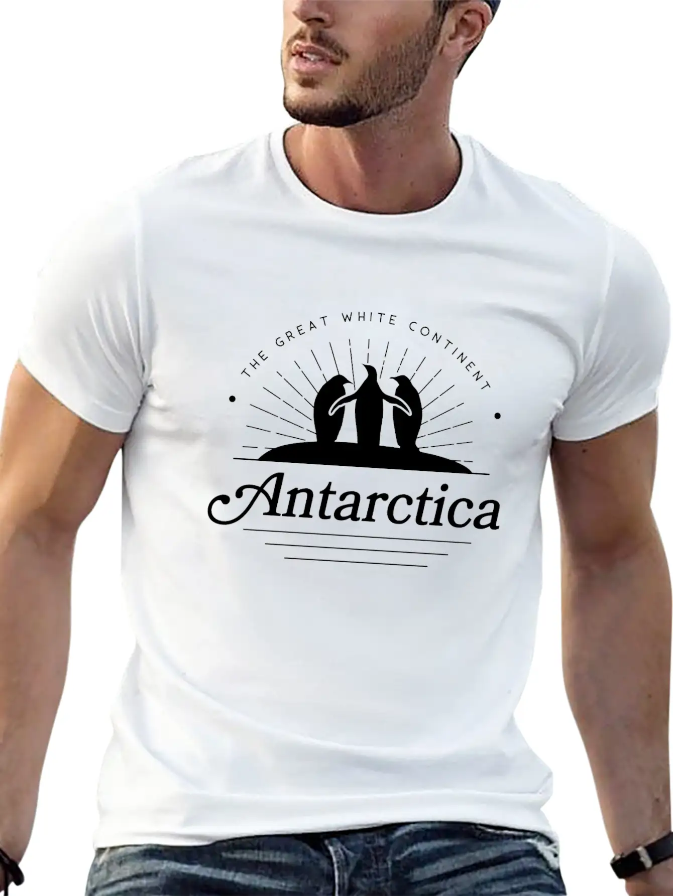 Antartica Penguins Great White Continent Unisex Short Sleeve Soft Cotton T-Shirt – Casual Everyday Wear