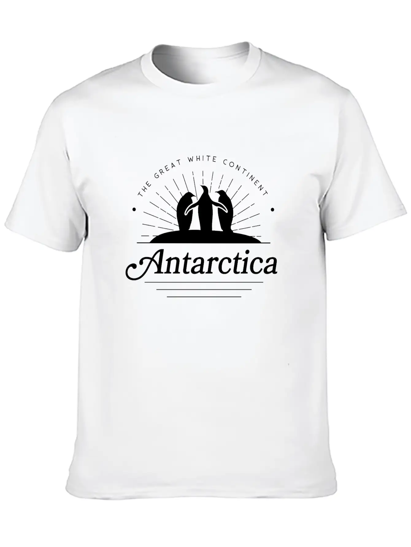 Antartica Penguins Great White Continent Unisex Short Sleeve Soft Cotton T-Shirt – Casual Everyday Wear