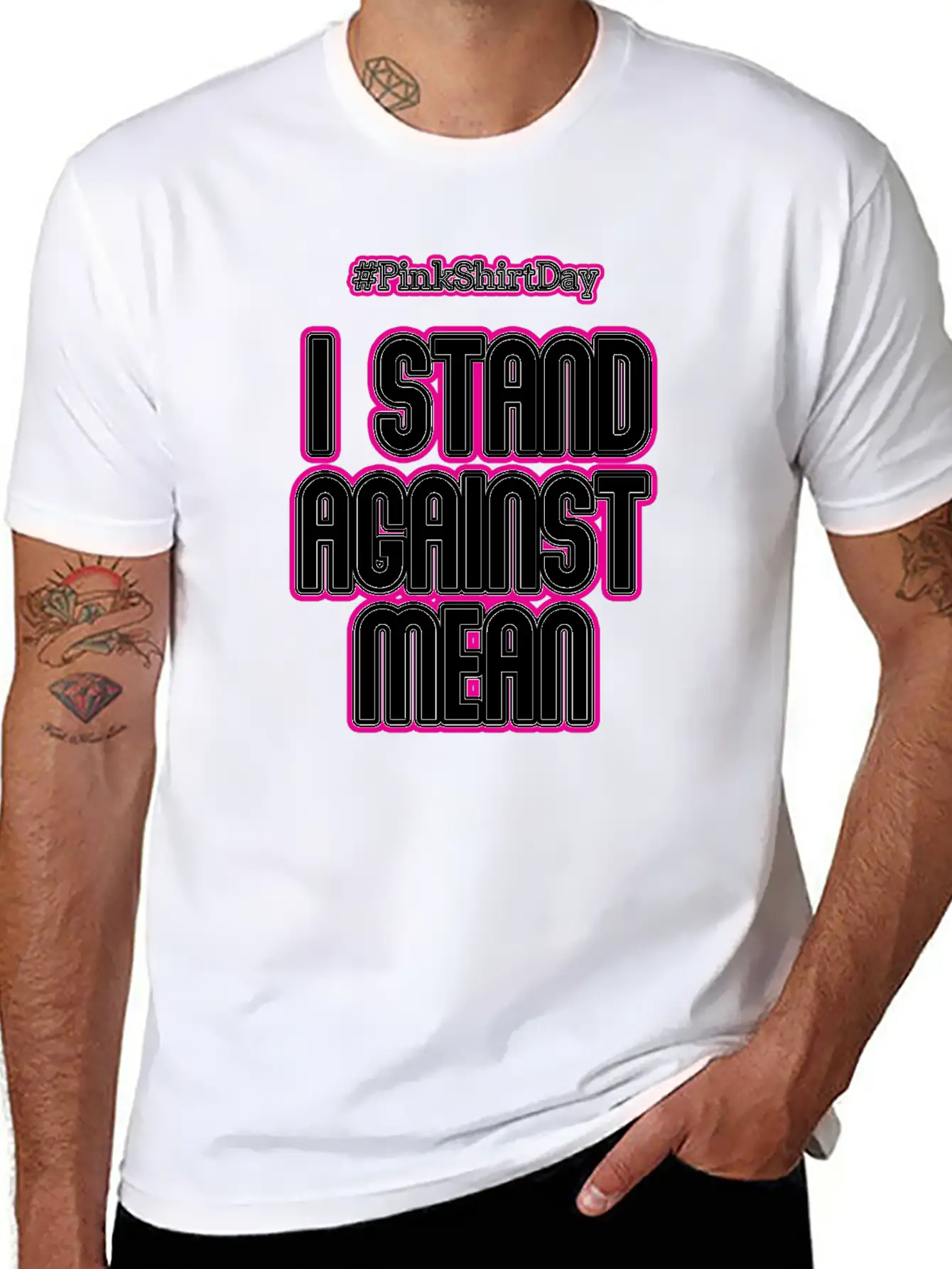 Anti Bullying Pink Shirt Day I Stand Against Mean Timeless Short Sleeve Tee – Comfy And Minimalist Design