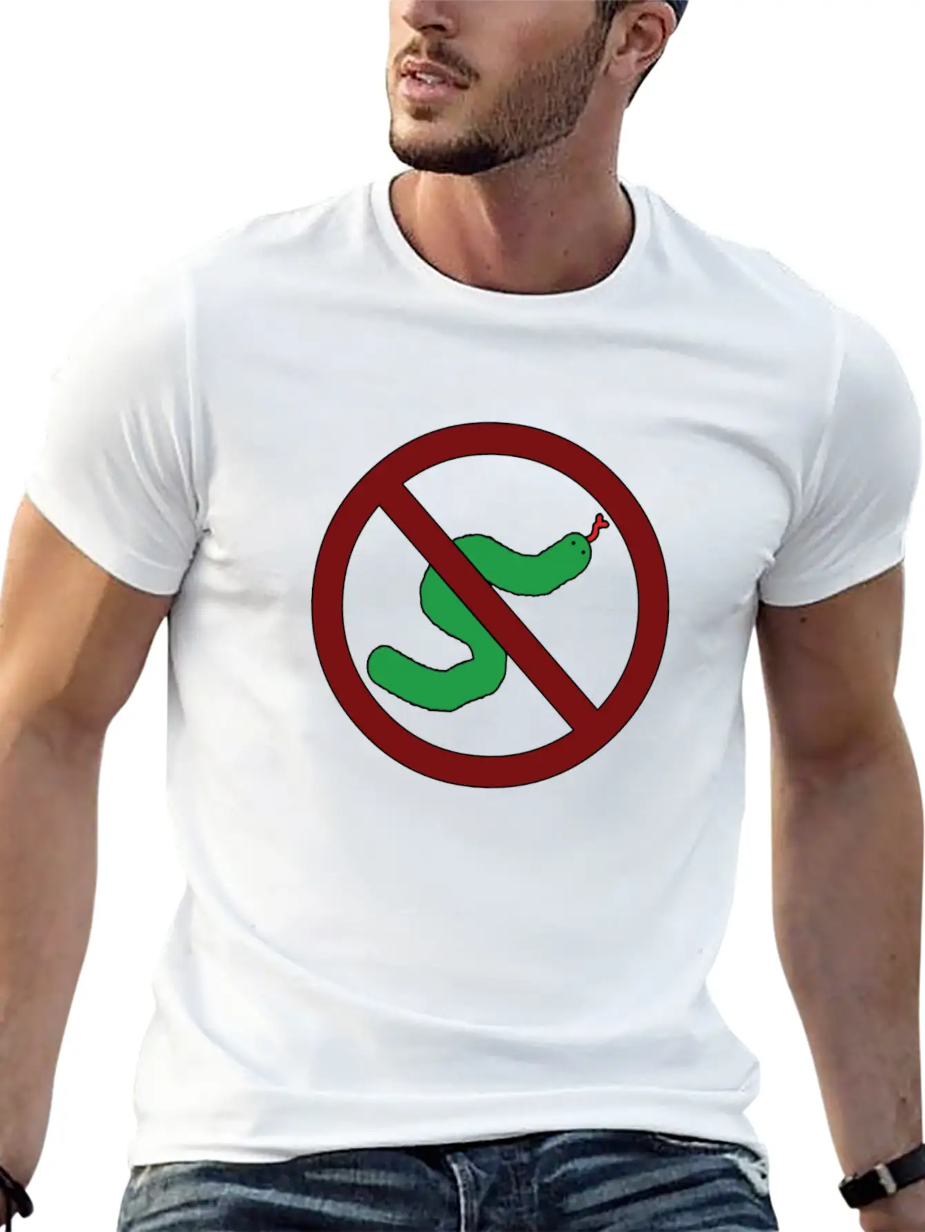 Anti-Snake Unisex Short Sleeve Soft Cotton T-Shirt – Casual Everyday Wear