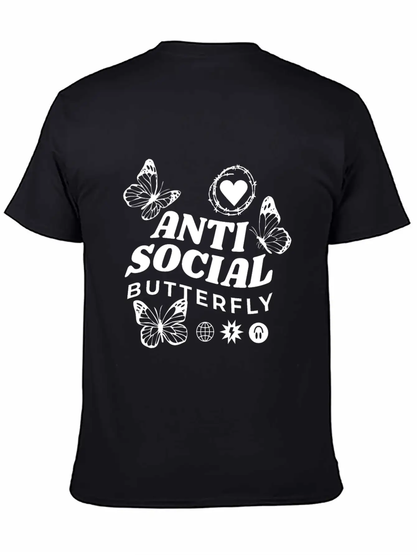 Anti-Social Butterfly Comfortable Minimalist Graphic Tee – Summer Style Essential