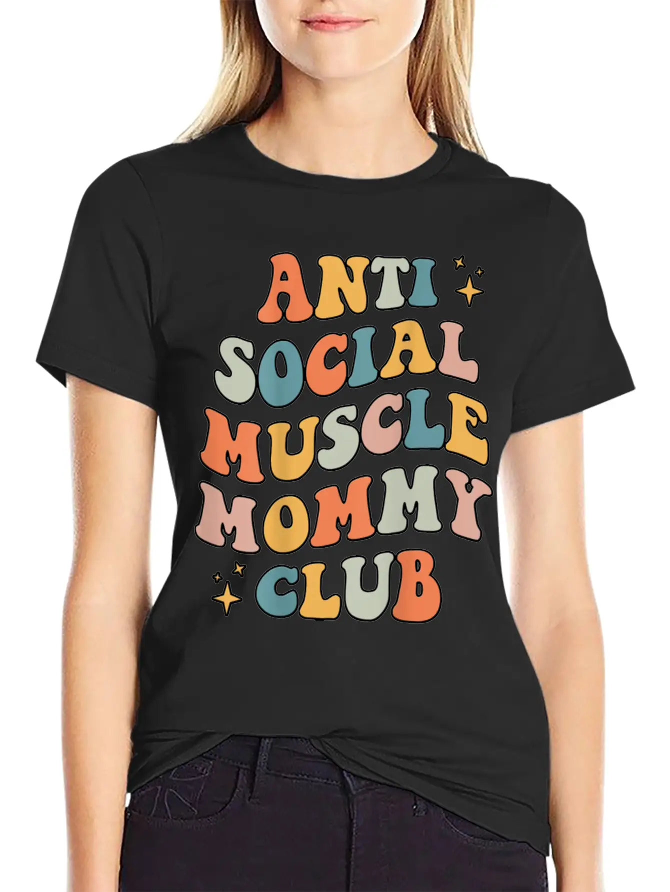 Anti Social Muscle Mommy Club Groovy Pump Cover Comfortable Minimalist Graphic Tee – Summer Style Essential
