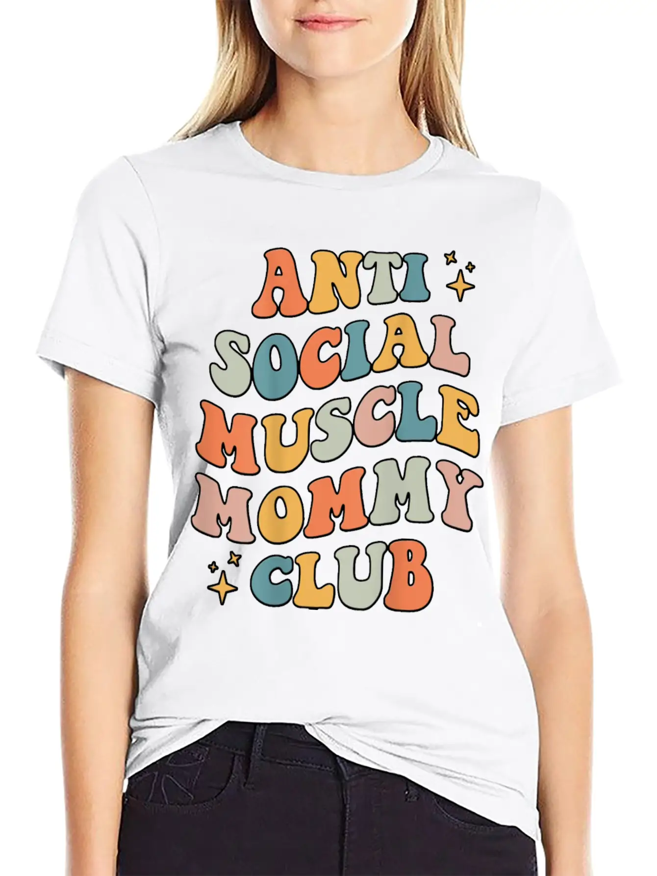 Anti Social Muscle Mommy Club Groovy Pump Cover Comfortable Minimalist Graphic Tee – Summer Style Essential