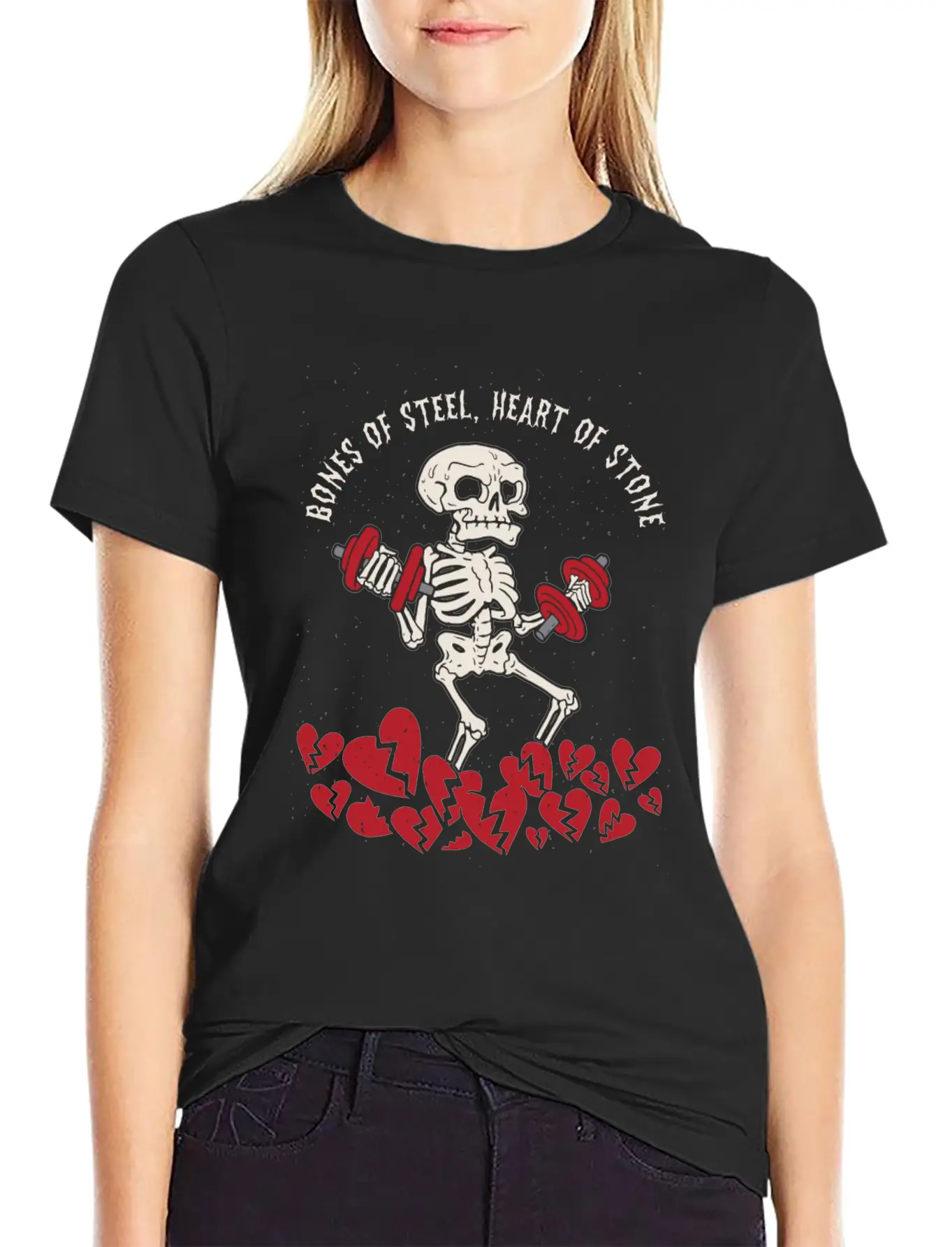 Anti Valentine´s Day Broken Heart Powerlifting Gym Unisex Short Sleeve Soft Cotton T-Shirt – Casual Everyday Wear