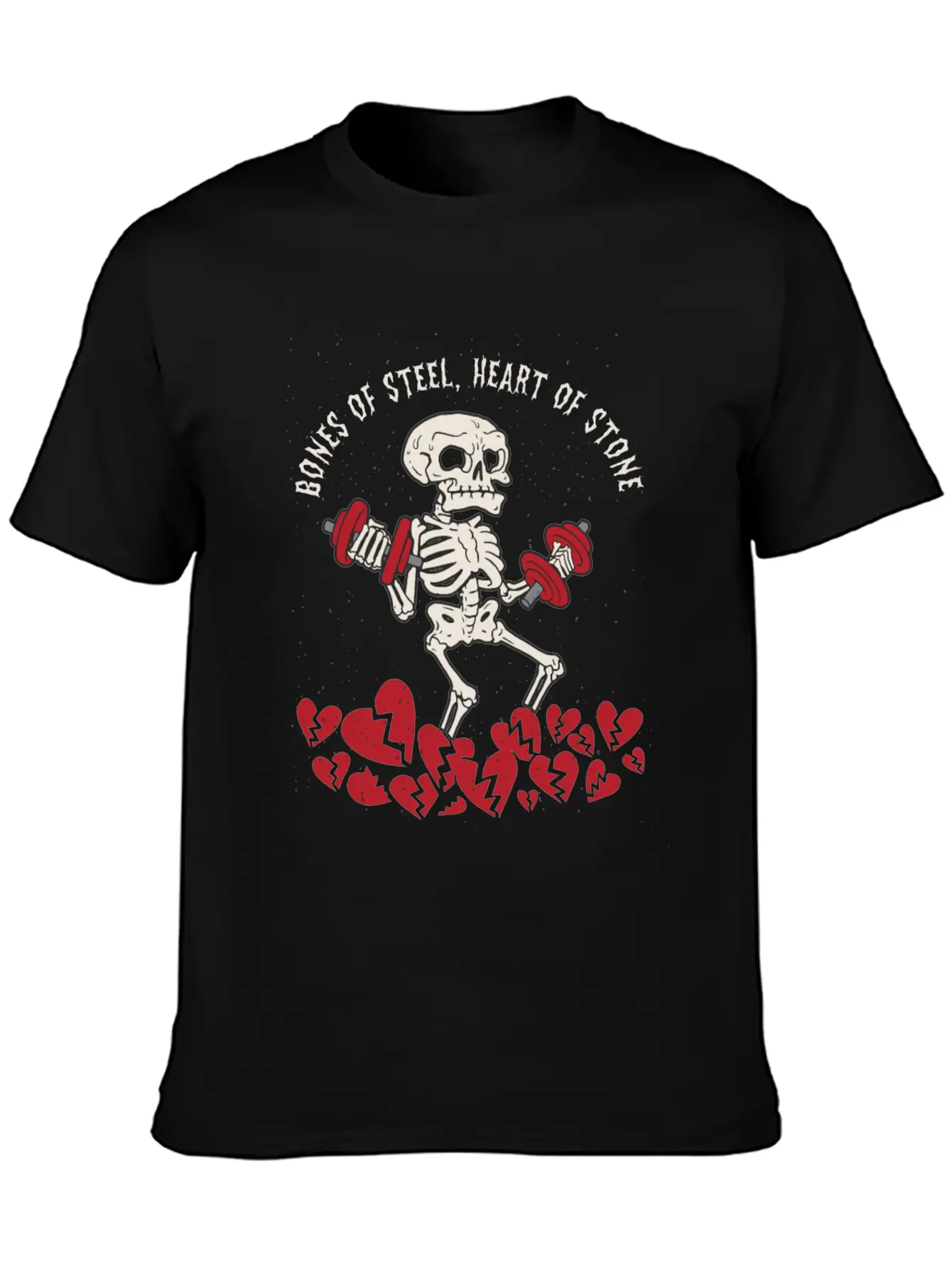 Anti Valentine´s Day Broken Heart Powerlifting Gym Unisex Short Sleeve Soft Cotton T-Shirt – Casual Everyday Wear