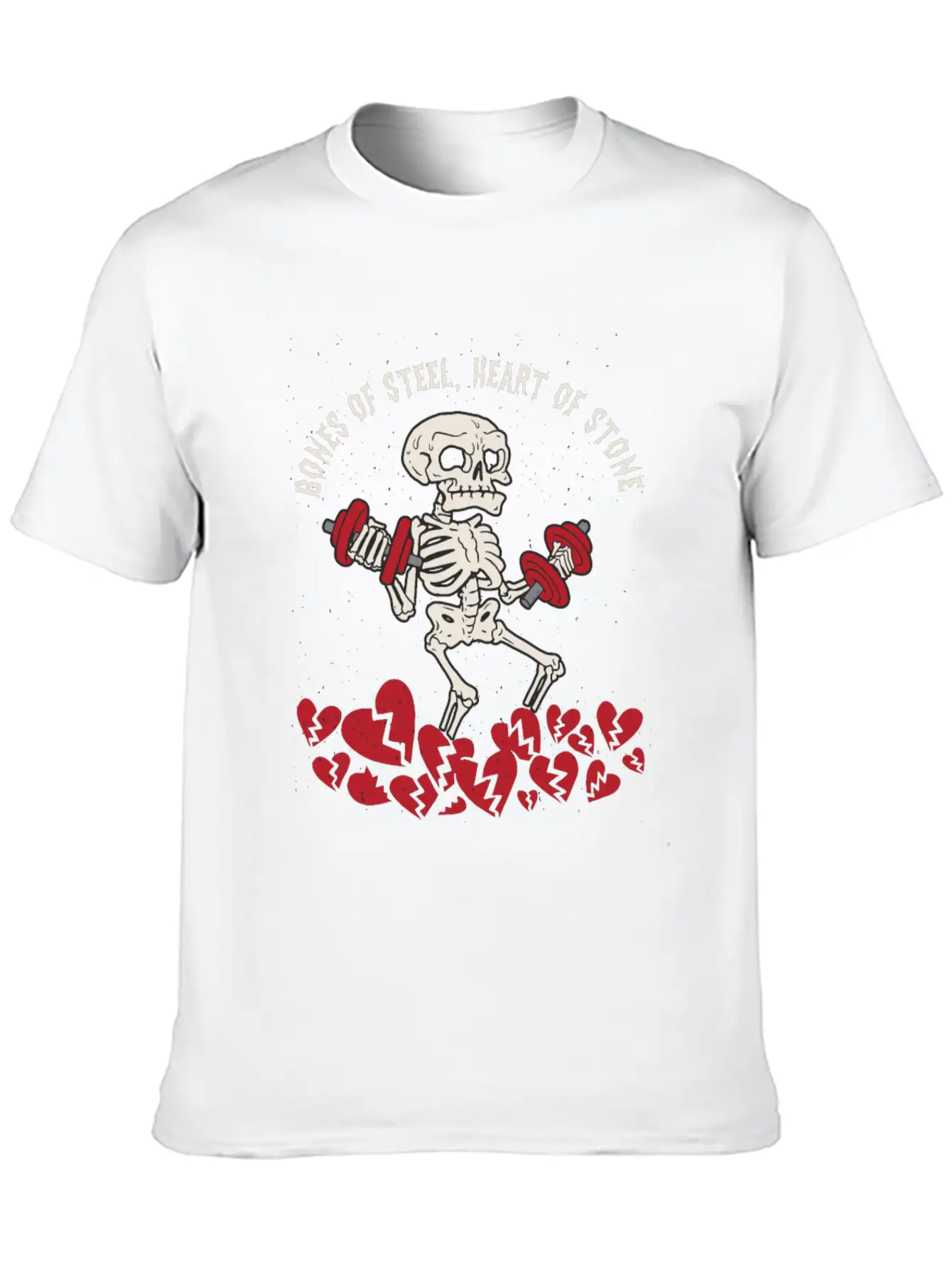 Anti Valentine´s Day Broken Heart Powerlifting Gym Unisex Short Sleeve Soft Cotton T-Shirt – Casual Everyday Wear
