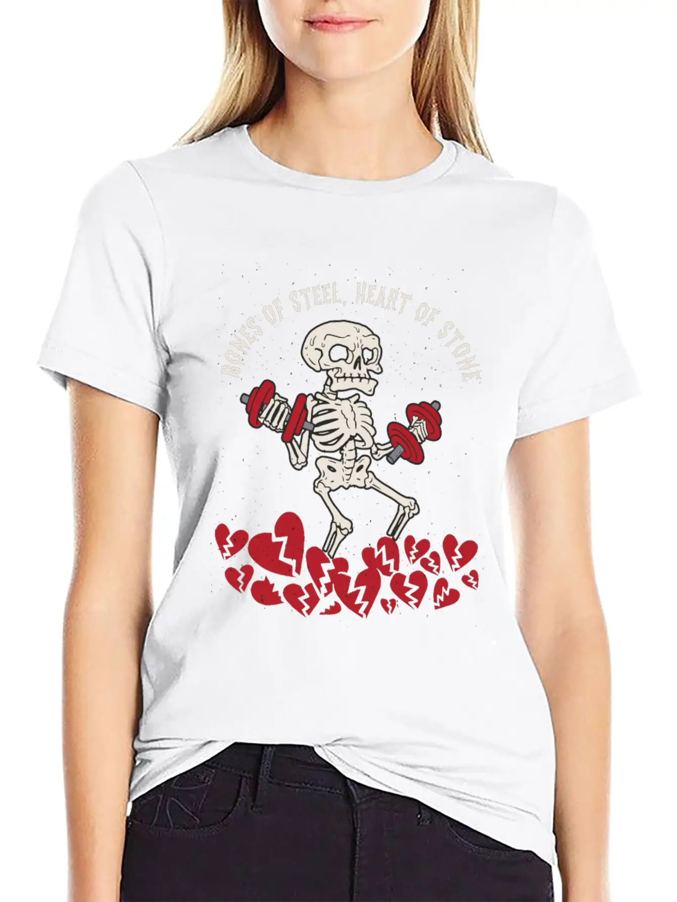Anti Valentine´s Day Broken Heart Powerlifting Gym Unisex Short Sleeve Soft Cotton T-Shirt – Casual Everyday Wear