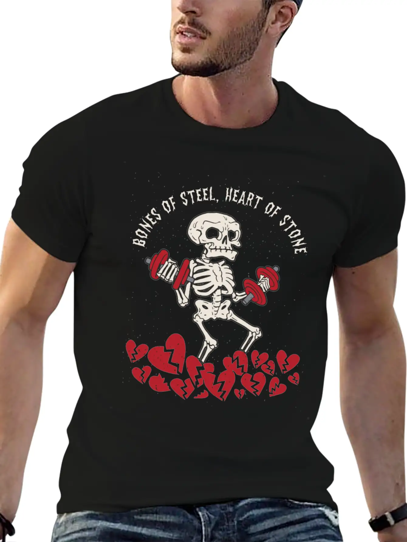 Anti Valentine´s Day Broken Heart Powerlifting Gym Unisex Short Sleeve Soft Cotton T-Shirt – Casual Everyday Wear