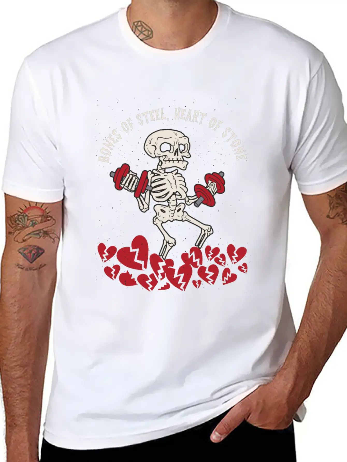 Anti Valentine´s Day Broken Heart Powerlifting Gym Unisex Short Sleeve Soft Cotton T-Shirt – Casual Everyday Wear