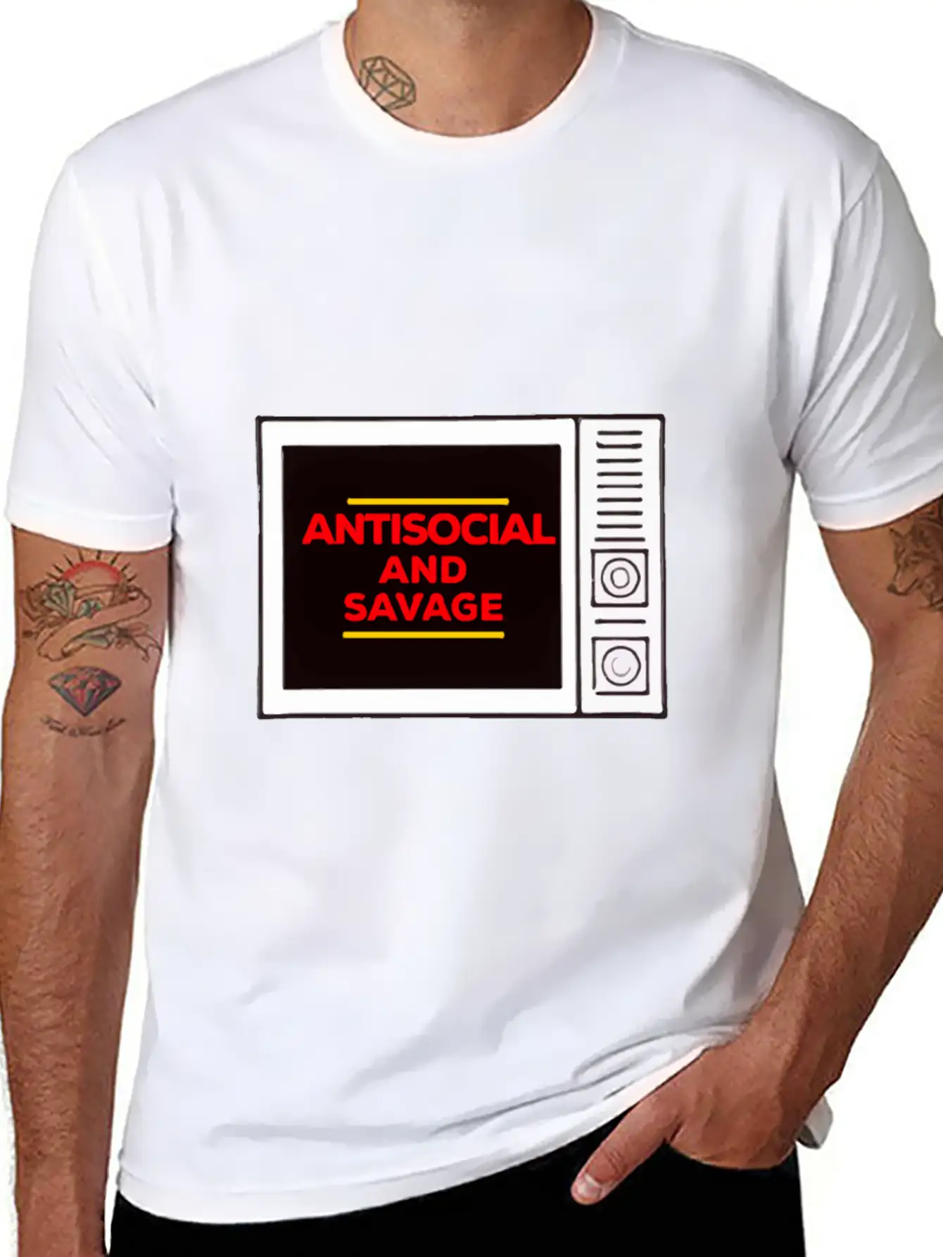 Antisocial And Savage Unisex Short Sleeve Soft Cotton T-Shirt – Casual Everyday Wear