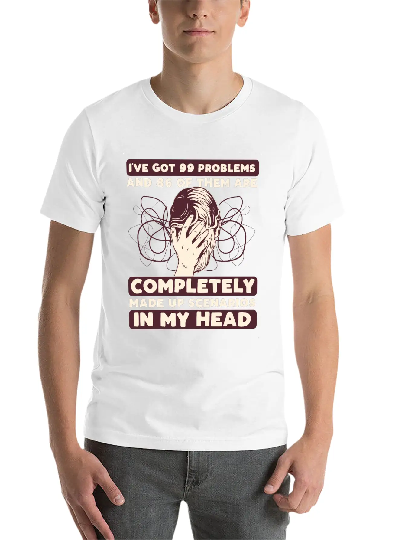 Anxiety Disorder Mental Health Unisex Short Sleeve Soft Cotton T-Shirt – Casual Everyday Wear