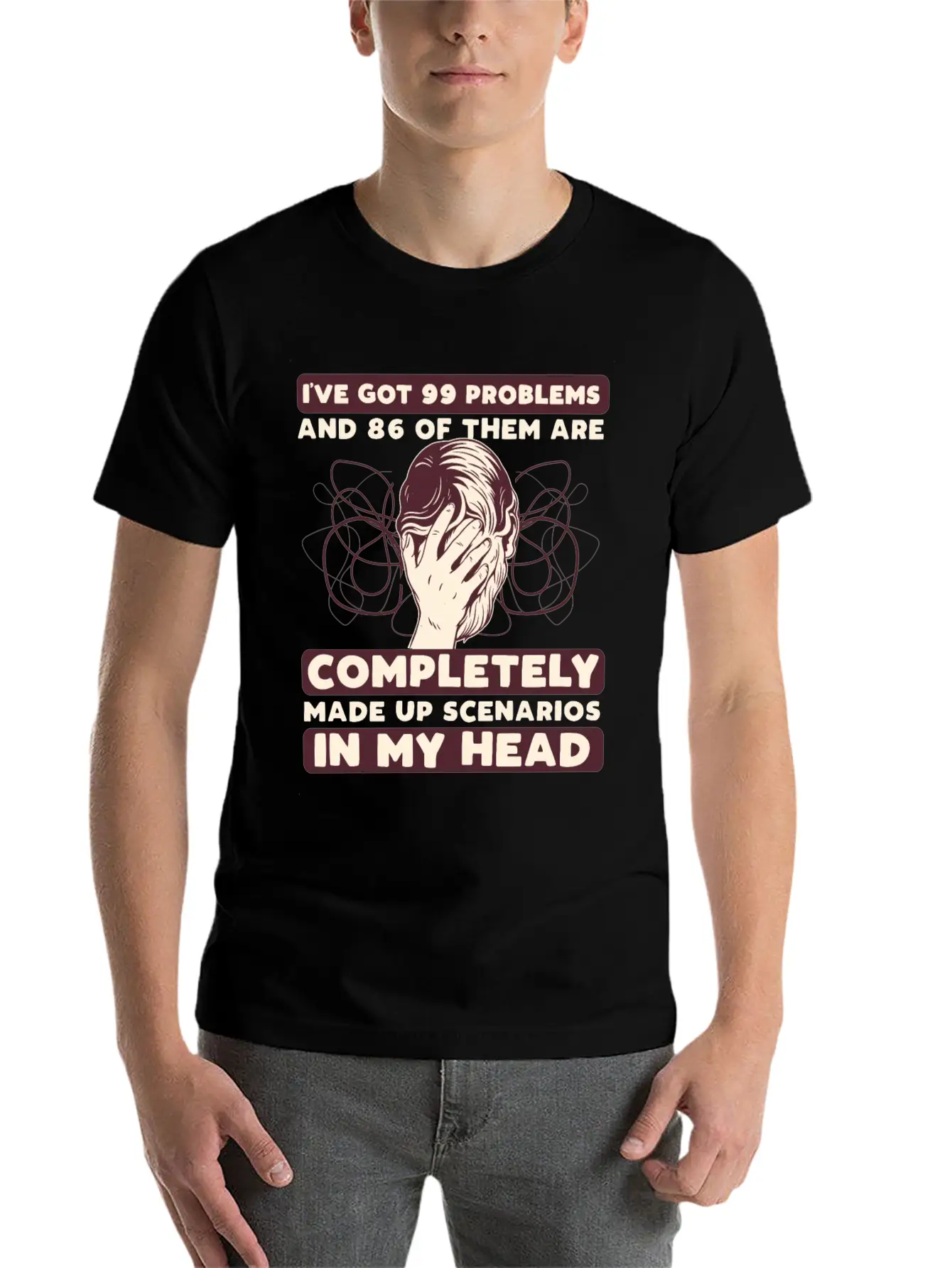 Anxiety Disorder Mental Health Unisex Short Sleeve Soft Cotton T-Shirt – Casual Everyday Wear