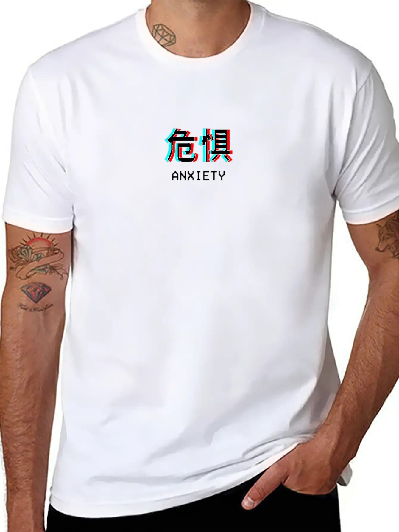 Anxiety Japanese Vaporwave Aesthetic Gift Stylish Everyday T-Shirt – Unisex Basic Cotton Tee