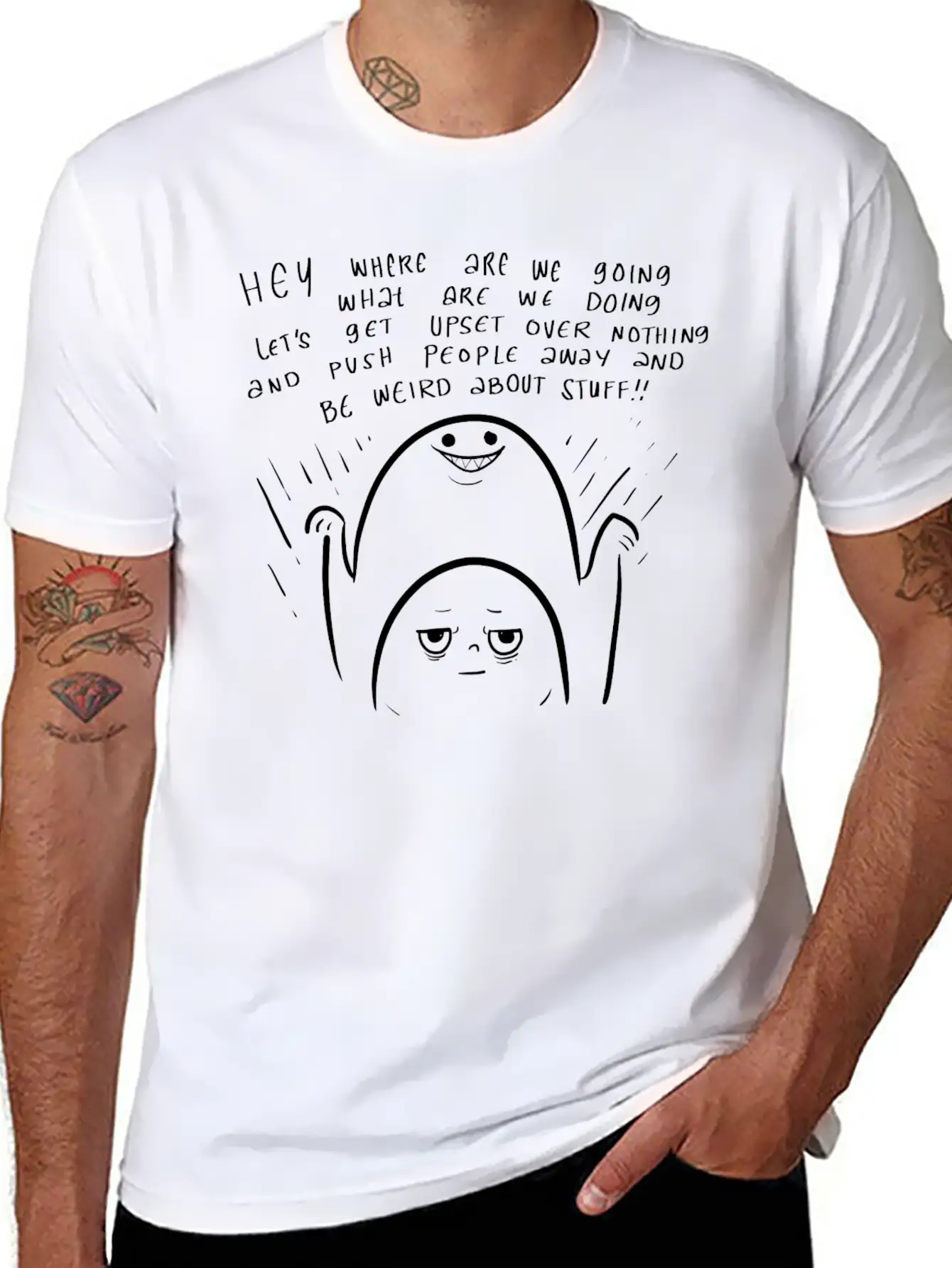 Anxiety Weird Weird And Funny Gift Timeless Short Sleeve Tee – Comfy And Minimalist Design