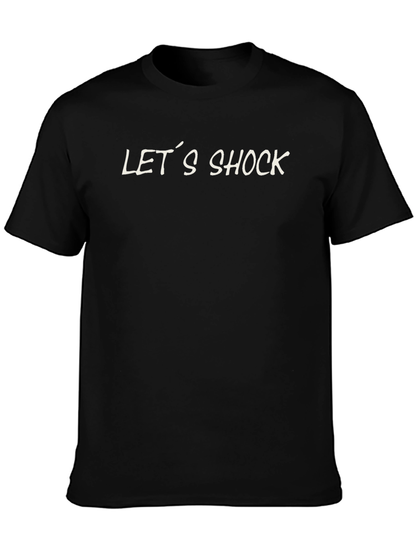 Lets Shock! Black Graphic Tee for Men