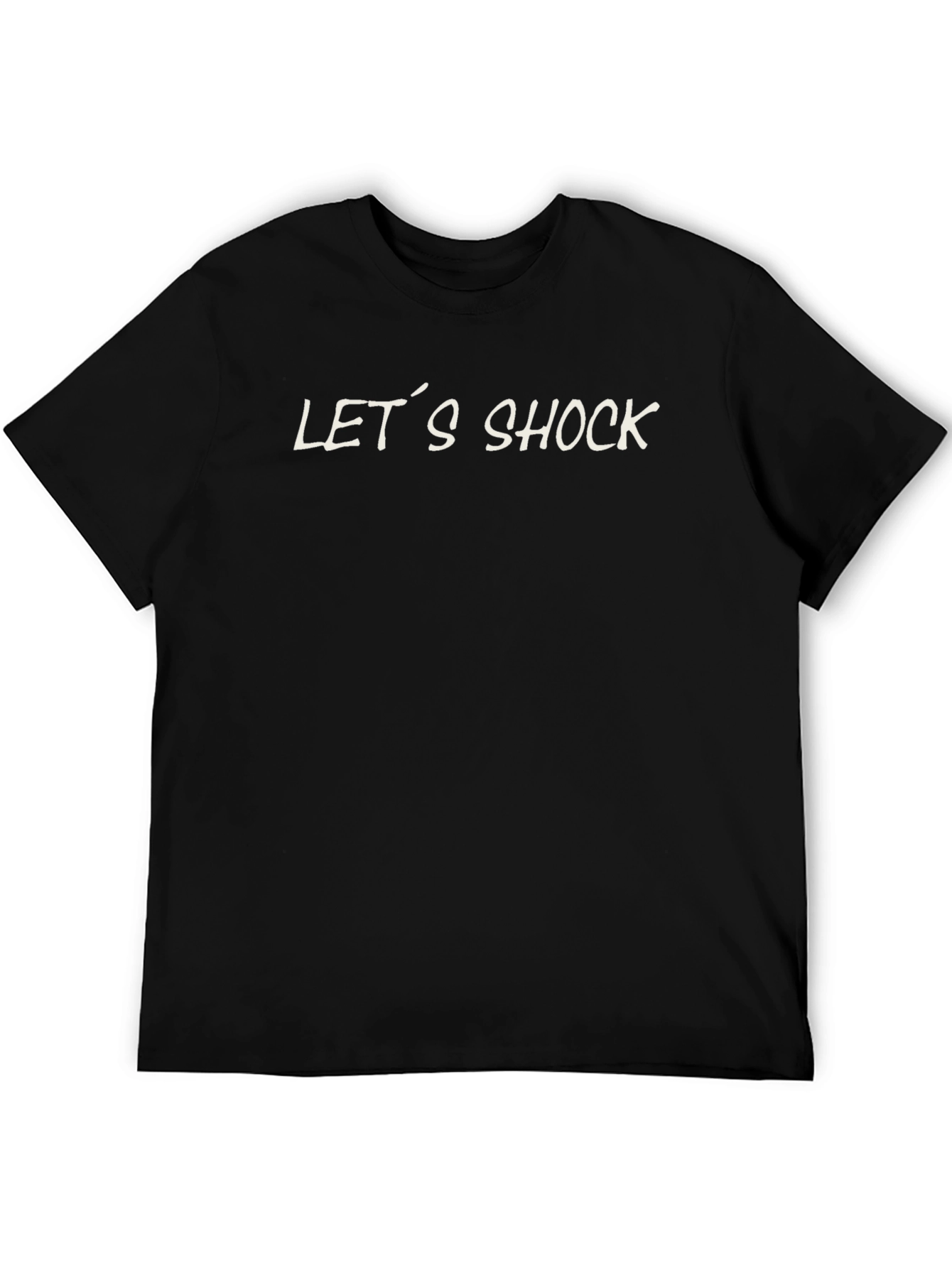 Lets Shock! Black Graphic Tee for Men