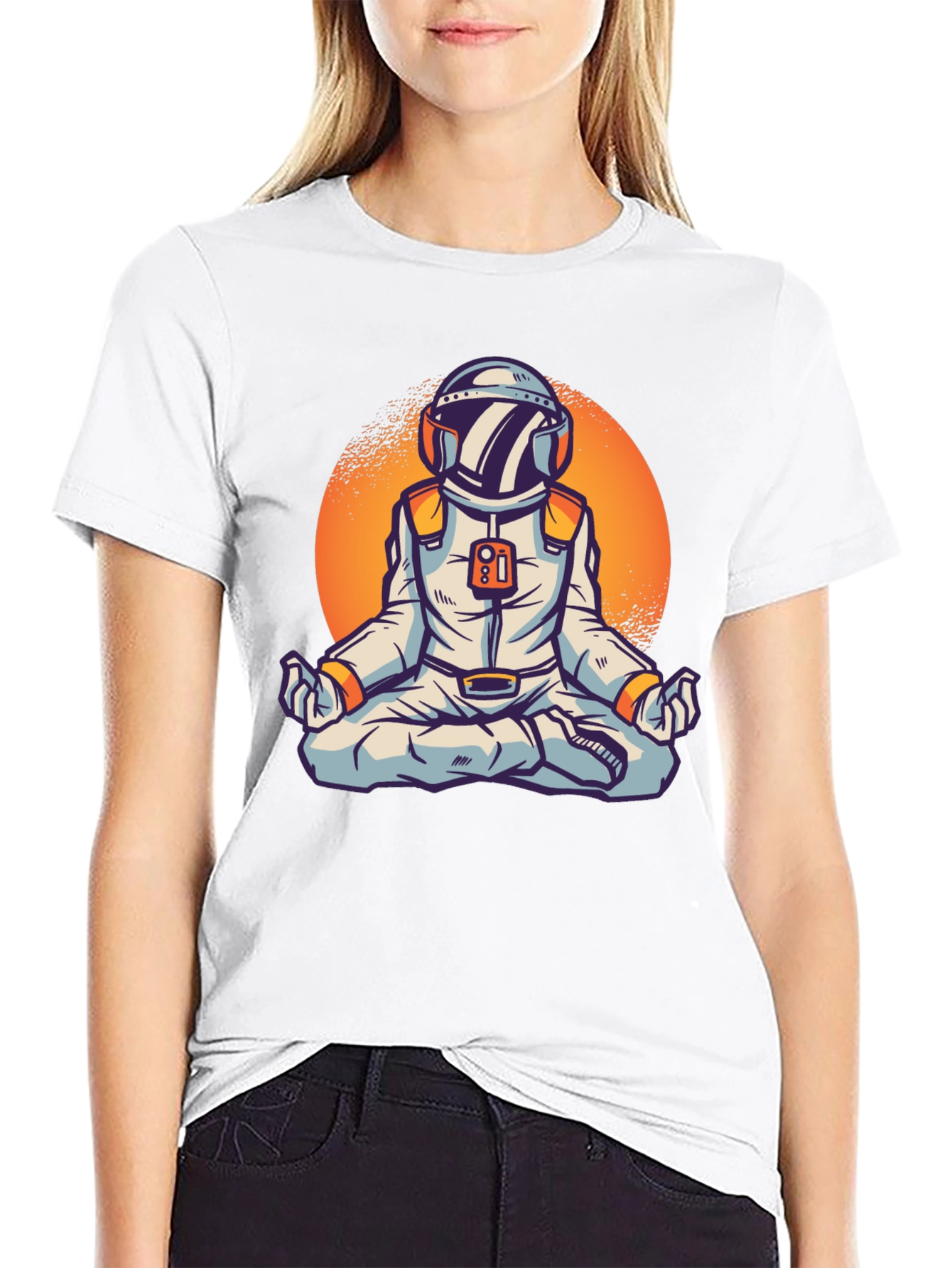 Meditating Astronaut Graphic Tee - Space Yogi T-Shirt