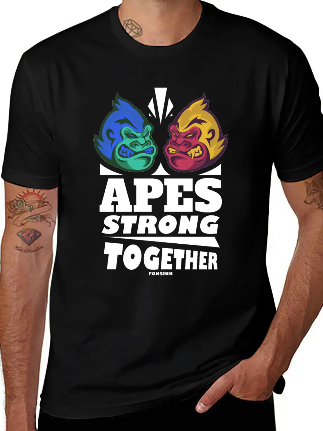 Apes Strong Together Basic Graphic T-Shirt – Daily Comfort In Soft Cotton