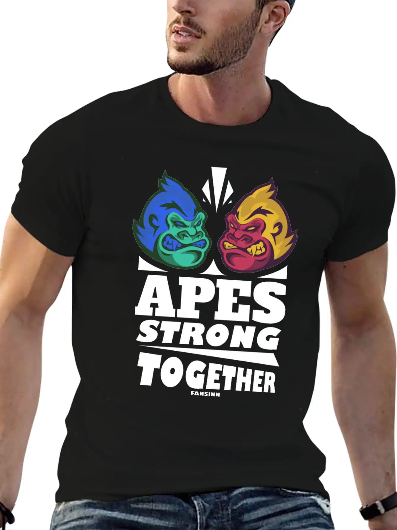 Apes Strong Together Basic Graphic T-Shirt – Daily Comfort In Soft Cotton