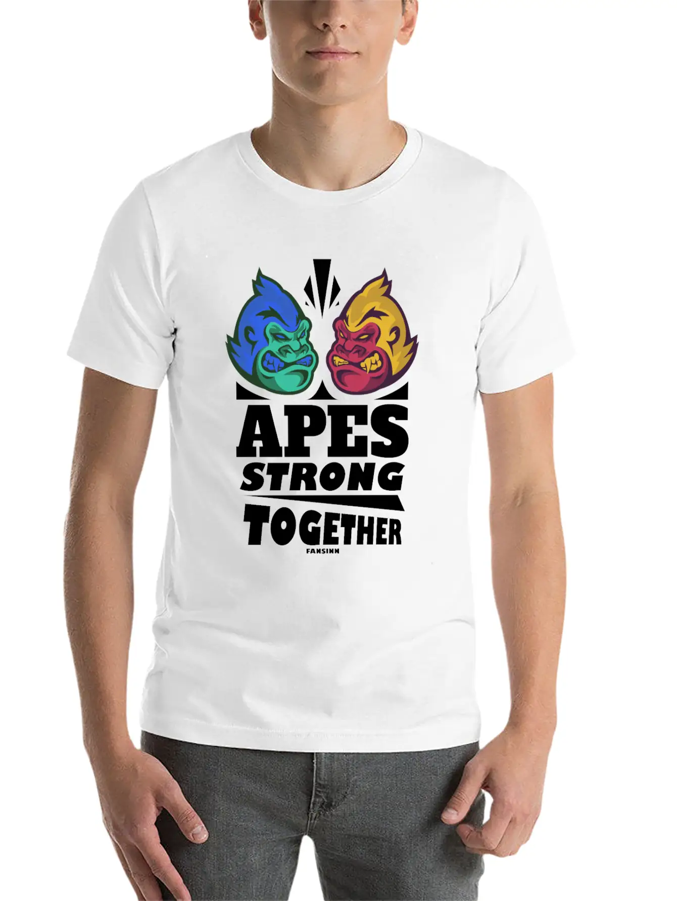 Apes Strong Together Basic Graphic T-Shirt – Daily Comfort In Soft Cotton