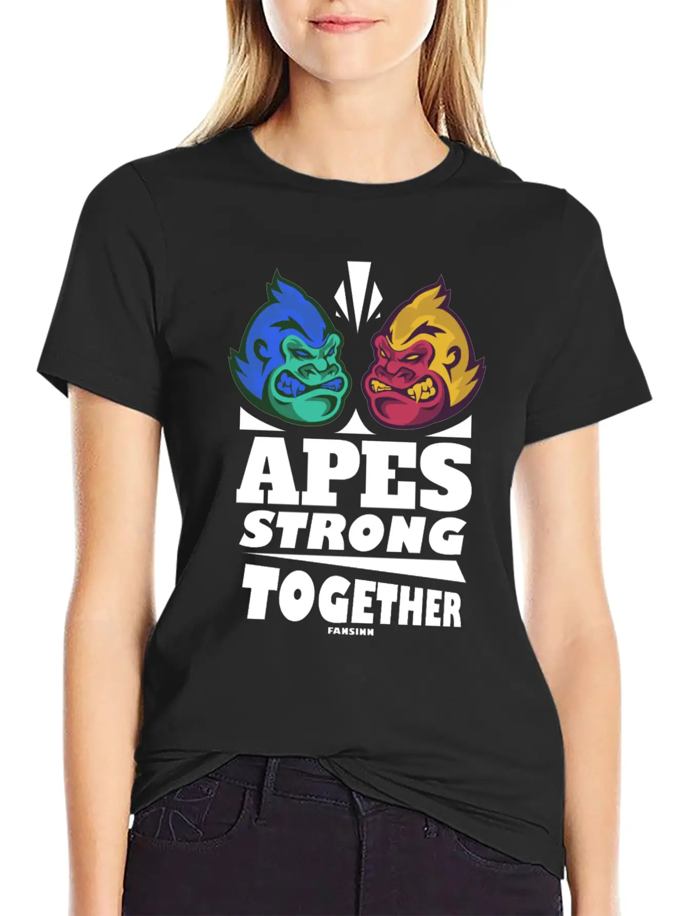 Apes Strong Together Basic Graphic T-Shirt – Daily Comfort In Soft Cotton