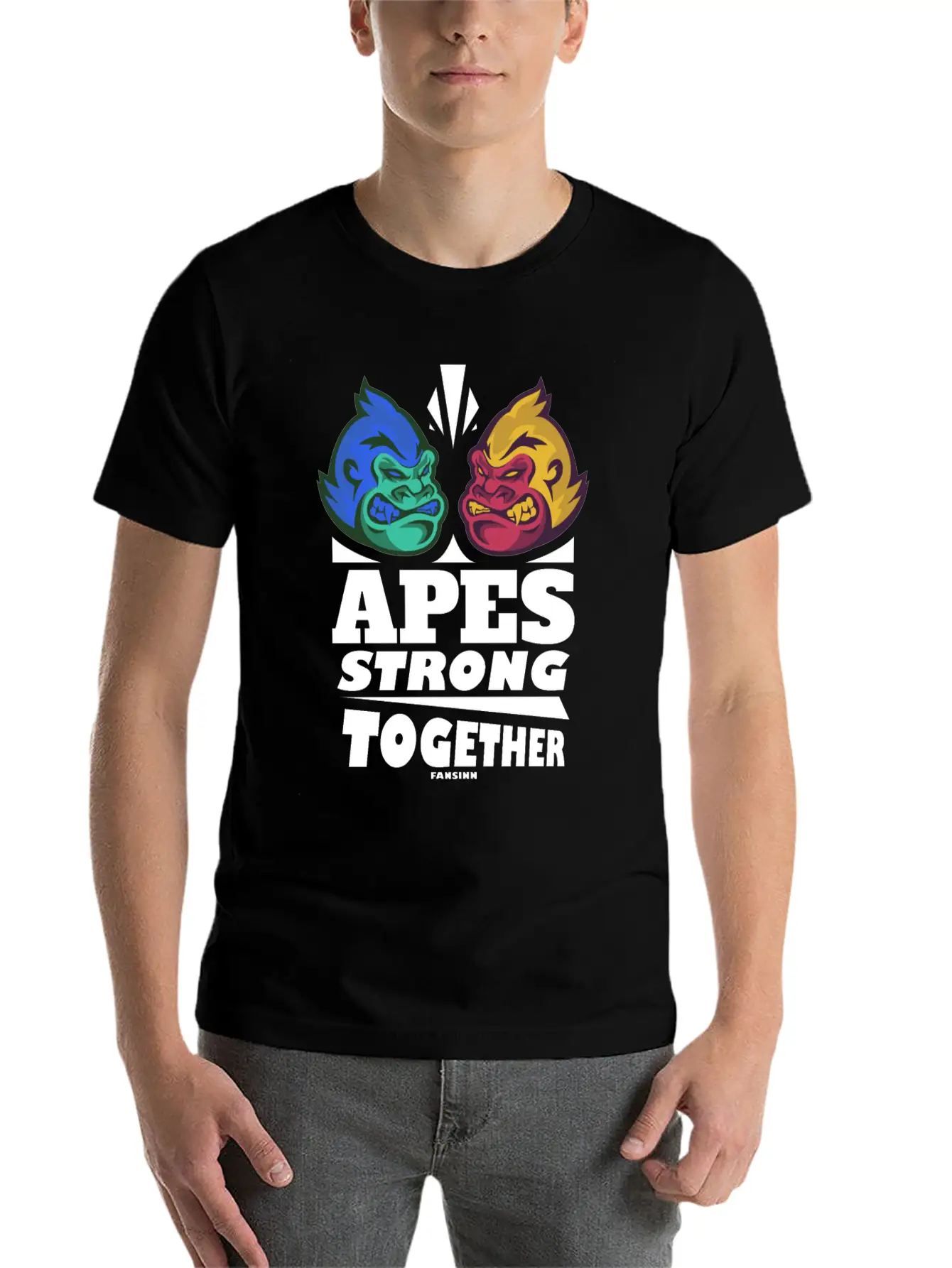 Apes Strong Together Basic Graphic T-Shirt – Daily Comfort In Soft Cotton