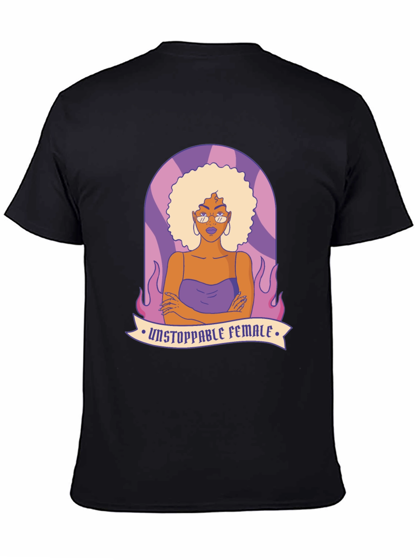 Unstoppable Female Graphic Tee - Black Cotton Blend