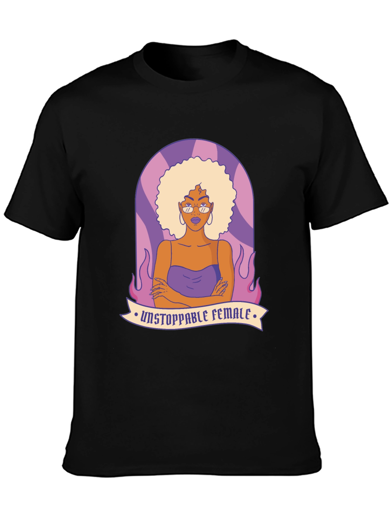 Unstoppable Female Graphic Tee - Black Cotton Blend