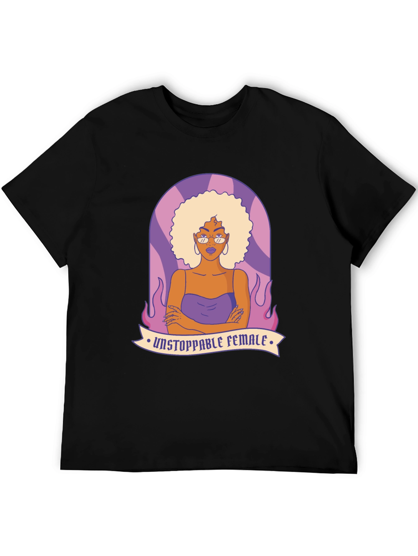 Unstoppable Female Graphic Tee - Black Cotton Blend