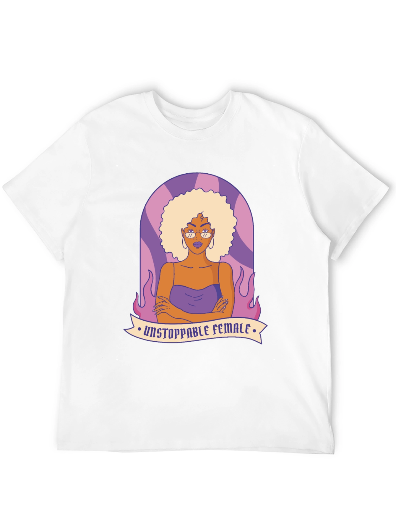 Unstoppable Female Graphic Tee - Black Cotton Blend