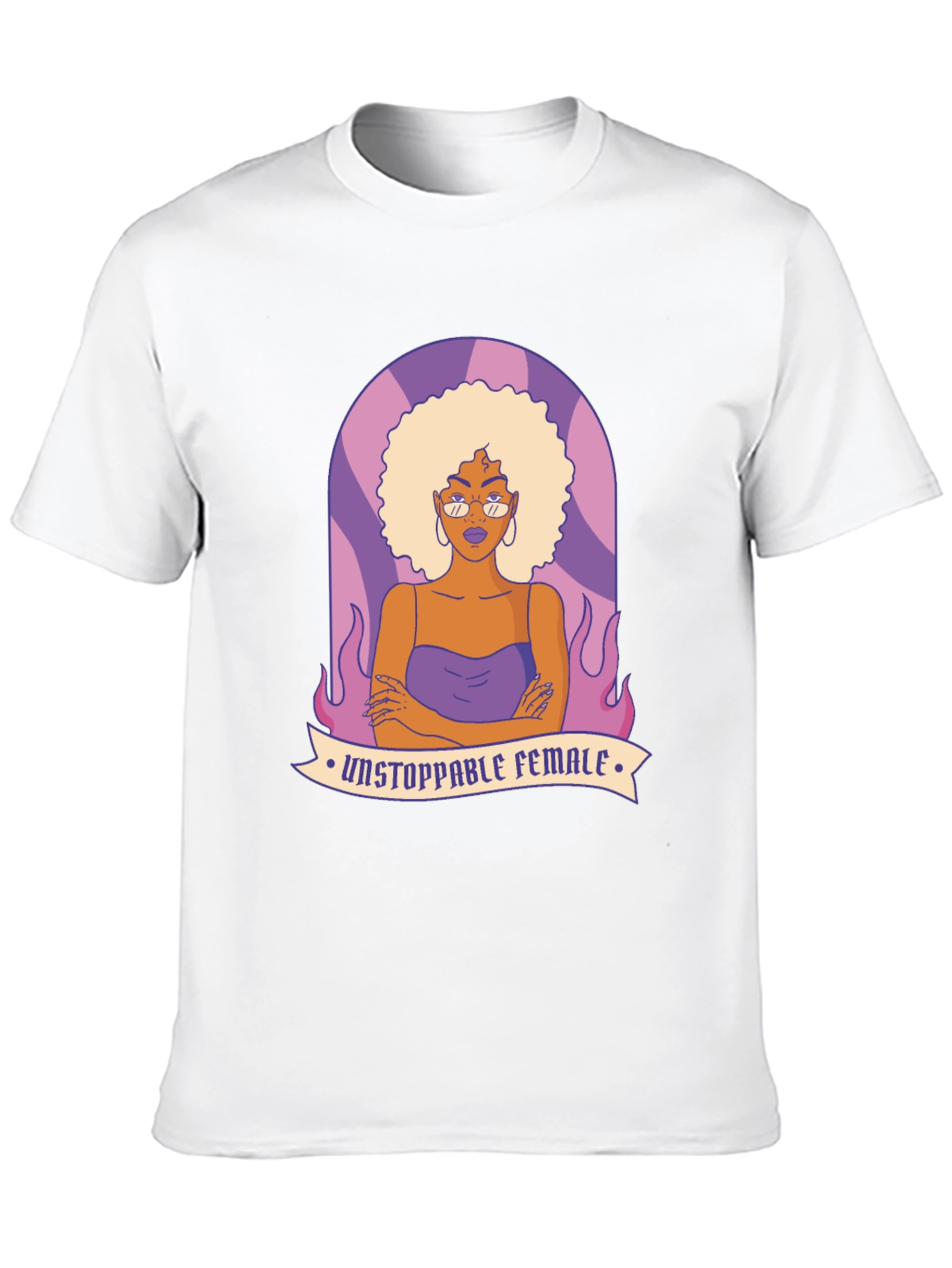 Unstoppable Female Graphic Tee - Black Cotton Blend