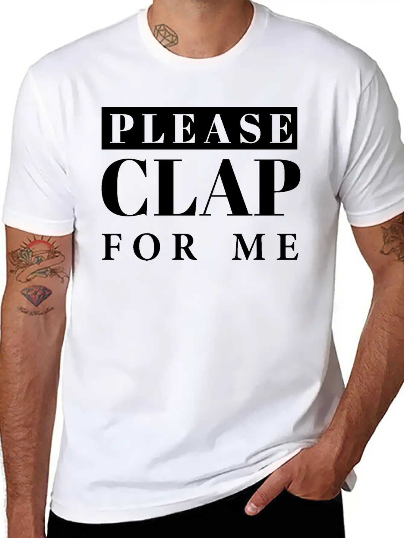 Applause, Clap, Clapping Hands- Please Clap For Me Unisex Short Sleeve Soft Cotton T-Shirt – Casual Everyday Wear