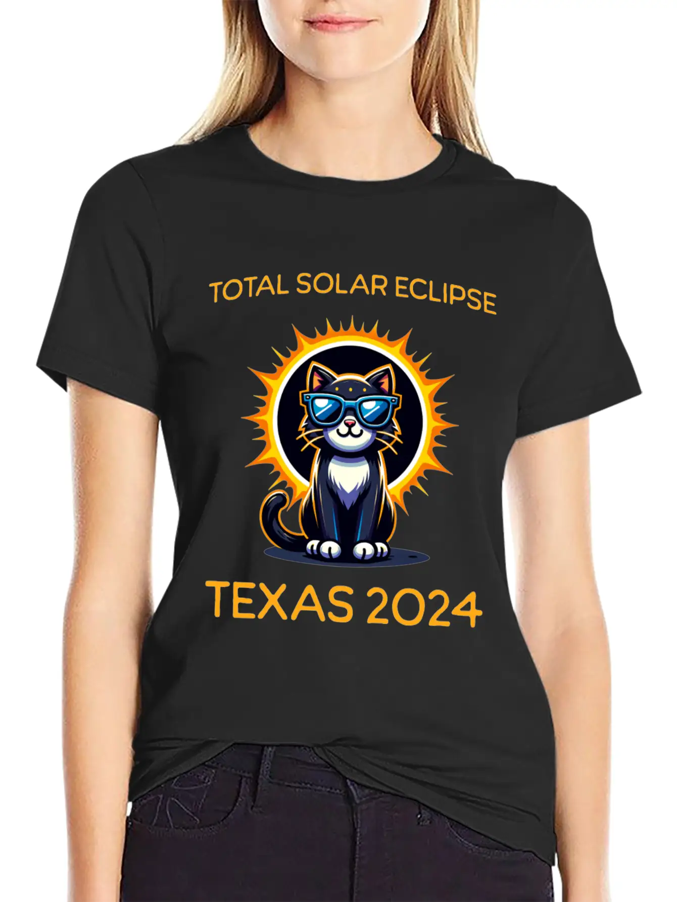 April 8 Total Solar Eclipse America Texas Comfortable Minimalist Graphic Tee – Summer Style Essential
