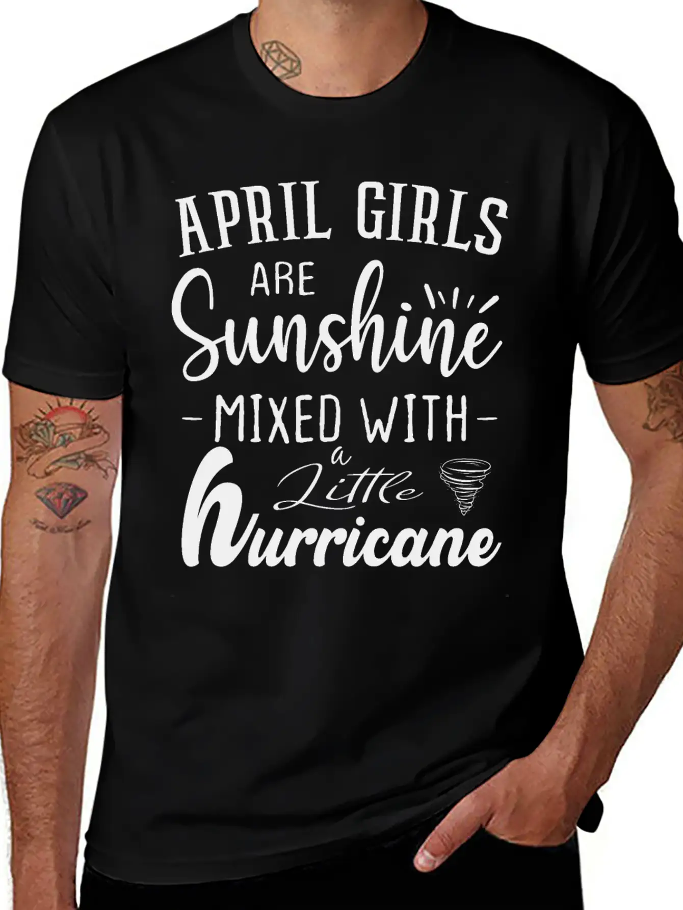April Girls Are Sunshine Mixed Little Hurricane Stylish Everyday T-Shirt – Unisex Basic Cotton Tee