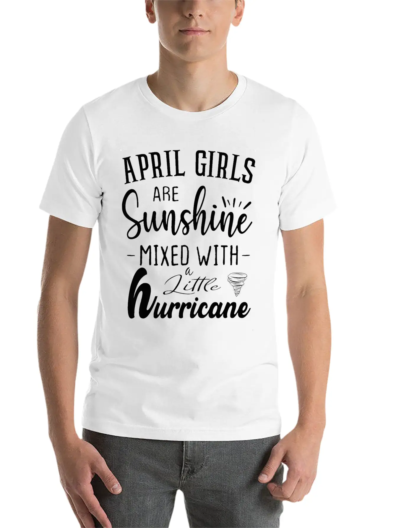 April Girls Are Sunshine Mixed Little Hurricane Stylish Everyday T-Shirt – Unisex Basic Cotton Tee