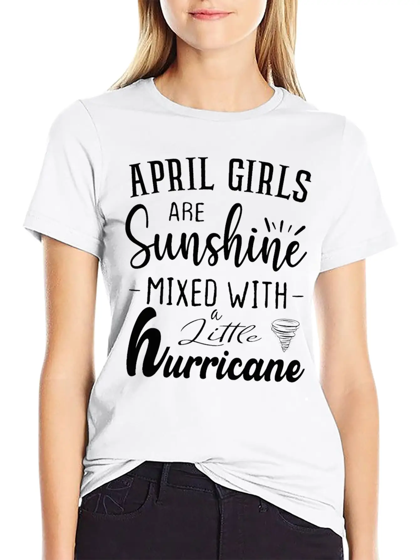April Girls Are Sunshine Mixed Little Hurricane Stylish Everyday T-Shirt – Unisex Basic Cotton Tee