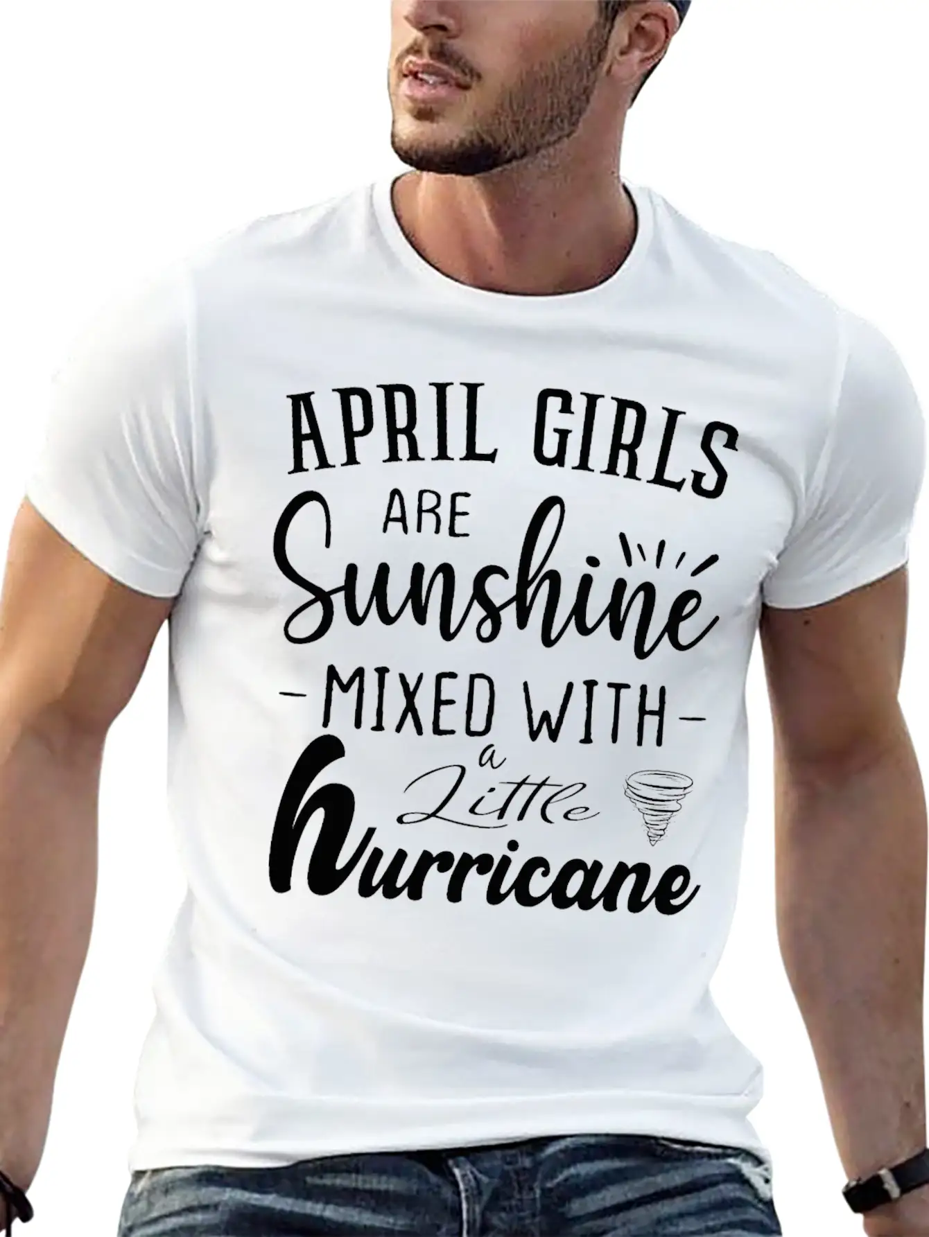 April Girls Are Sunshine Mixed Little Hurricane Stylish Everyday T-Shirt – Unisex Basic Cotton Tee